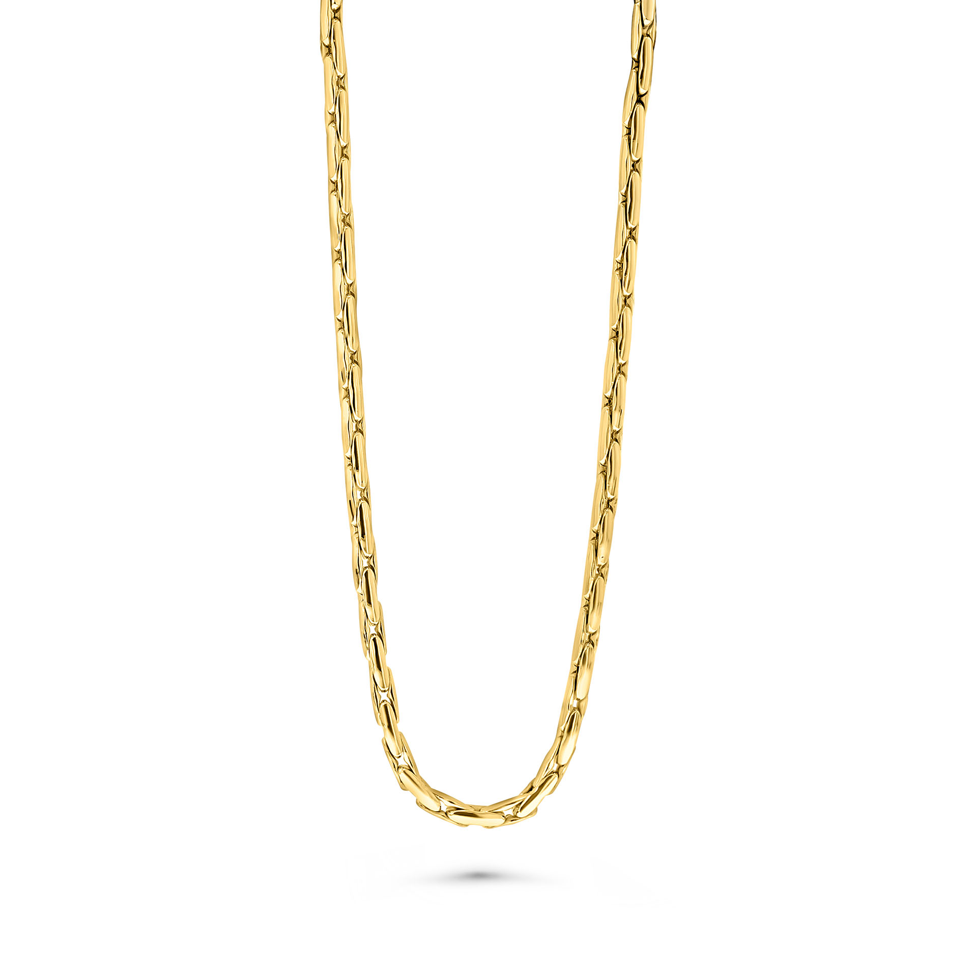 Geelgouden collier met zilveren kern N142-S40-PA045-450