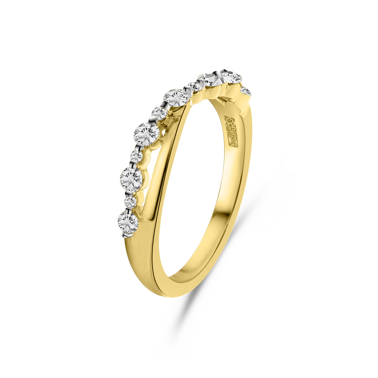 Geelgouden ring fantasie met lab grown diamanten R404-R44589-LG-Y