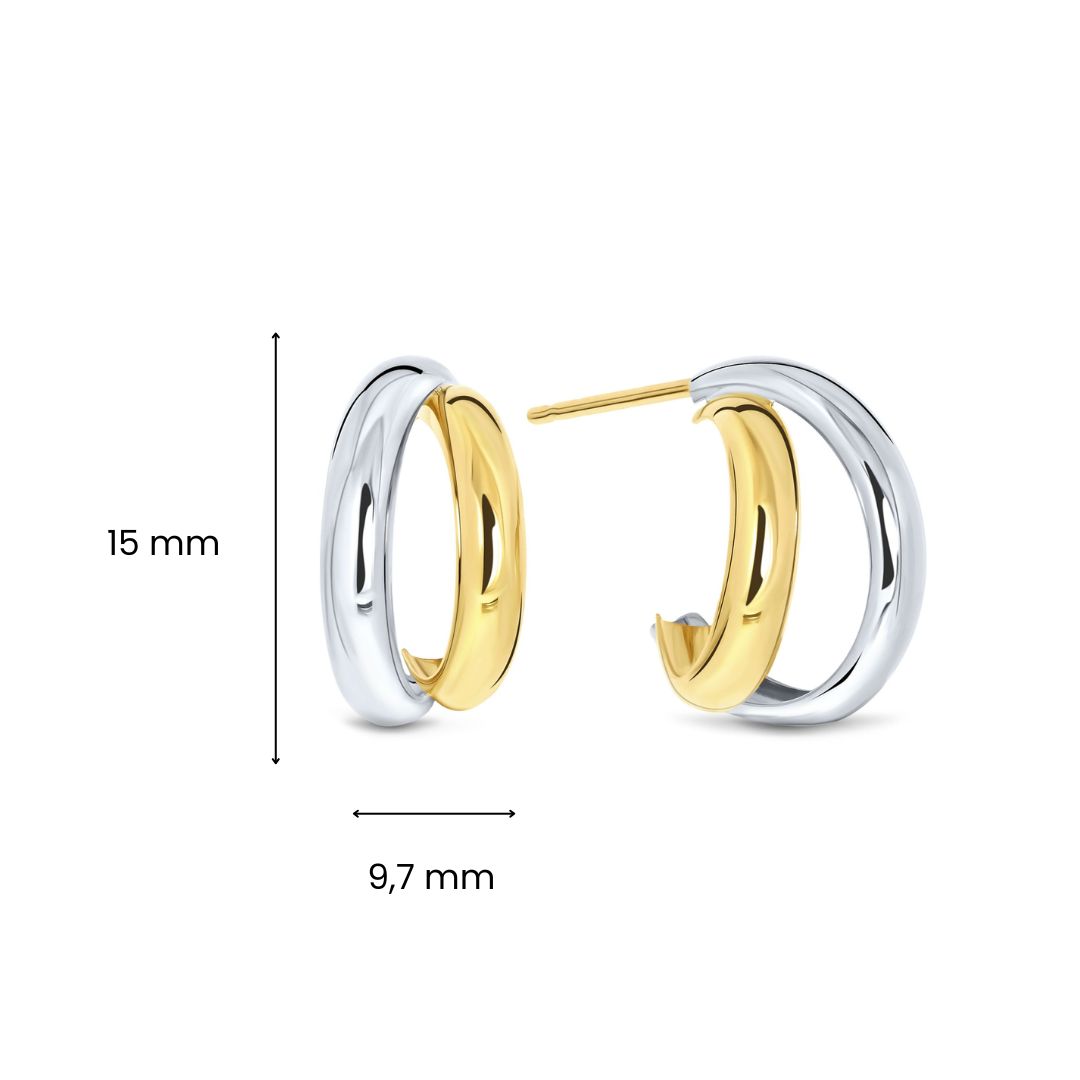 Bicolor oorringen E122-XXHE212874-YW