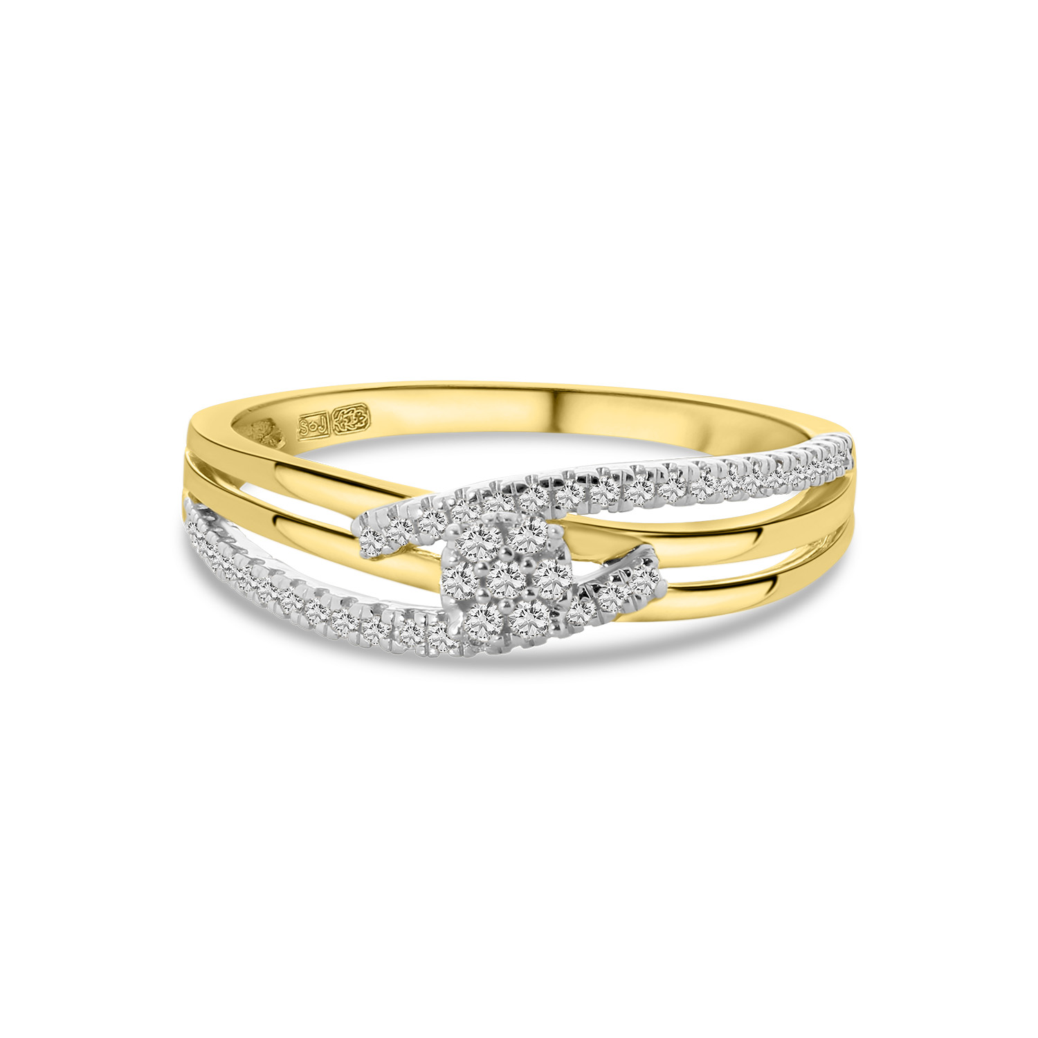 Geelgouden ring met diamanten R404-RG47249-Y