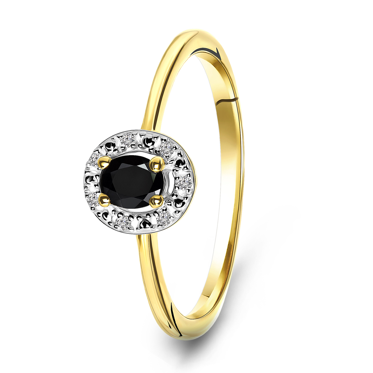 Geelgouden ring met diamant en saffier R092-72874R002-SA-Y