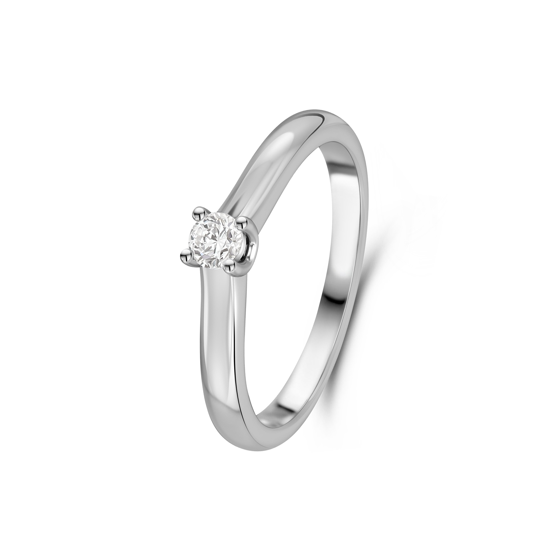 Witgouden diamanten solitair ring