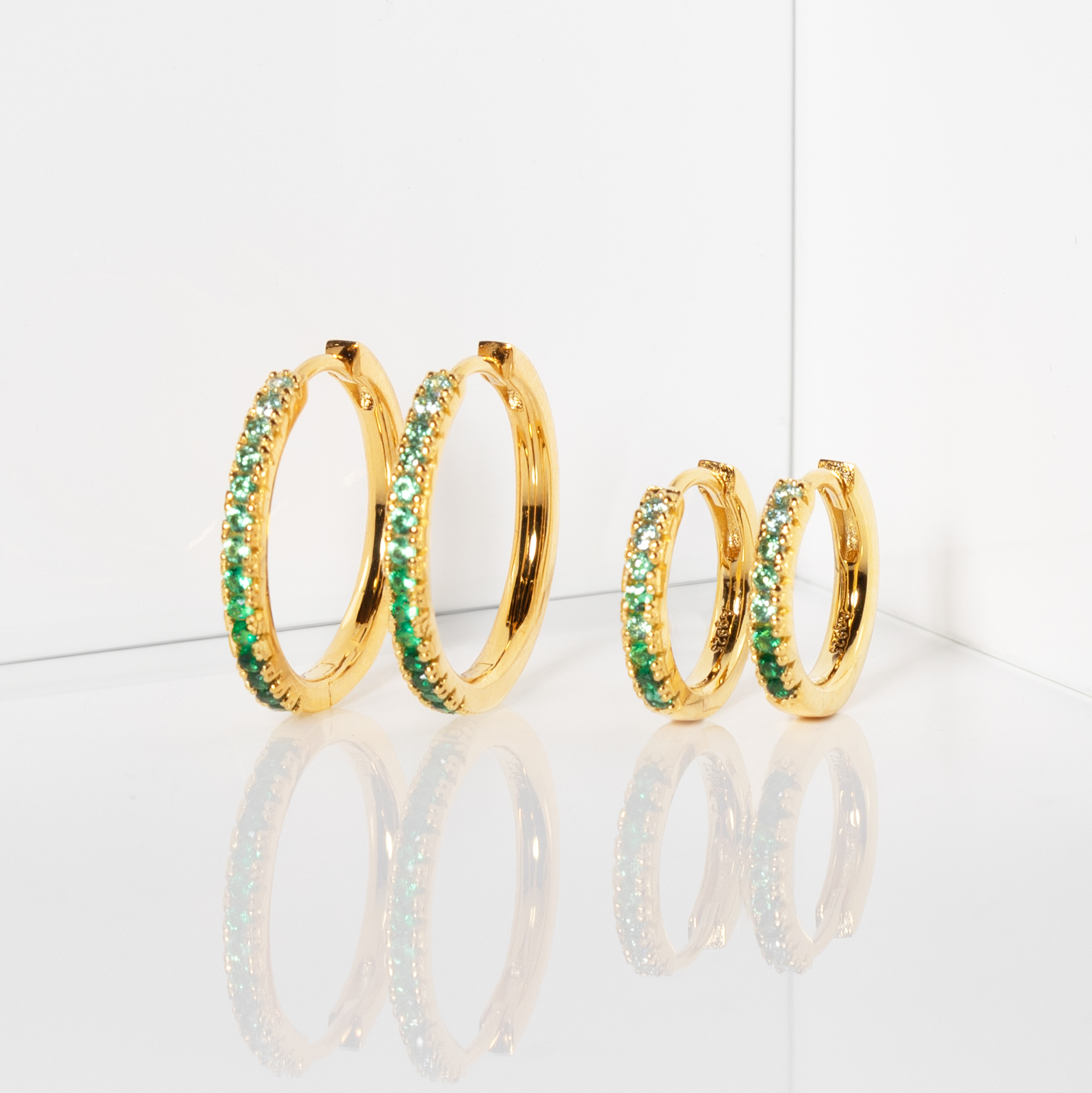 Oorringen Ellera Grande van gold plated  met zirkonia - SJ-E2869-GGR-YG