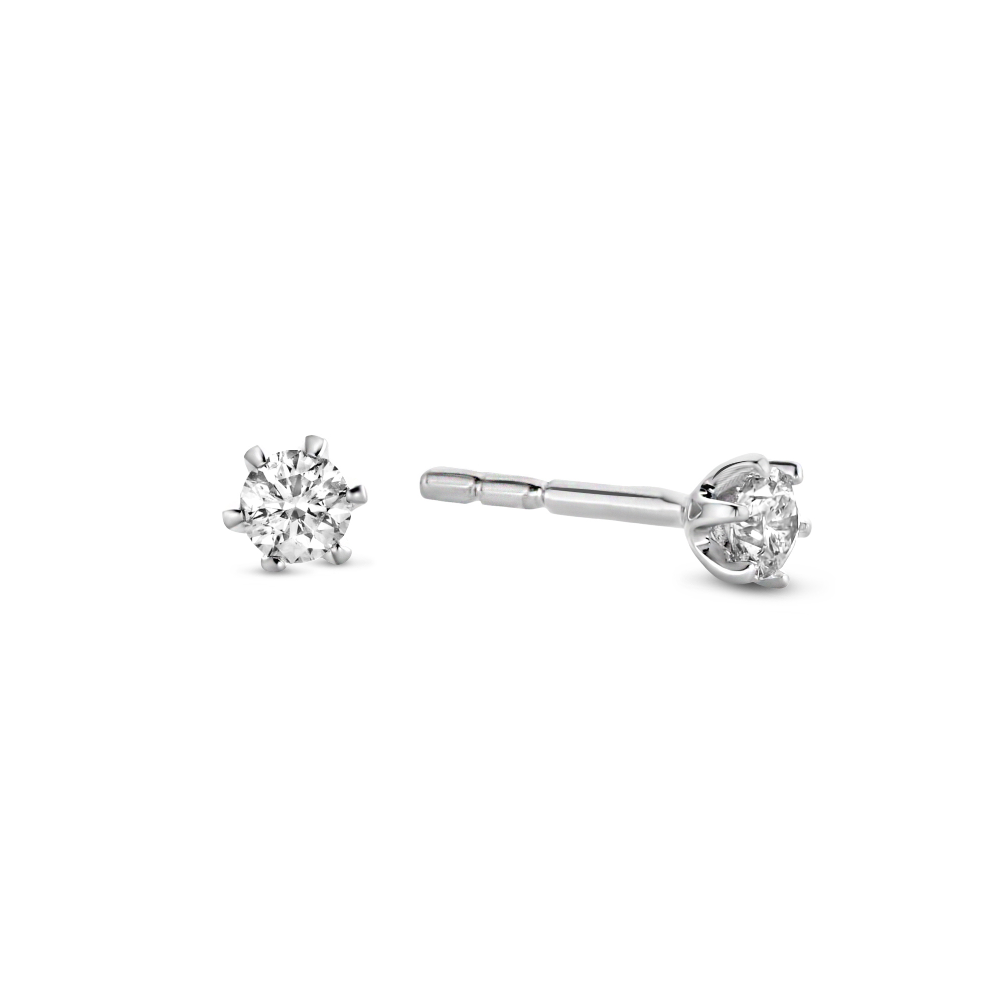 Witgouden diamant oorknoppen SOL-W040-010-G2