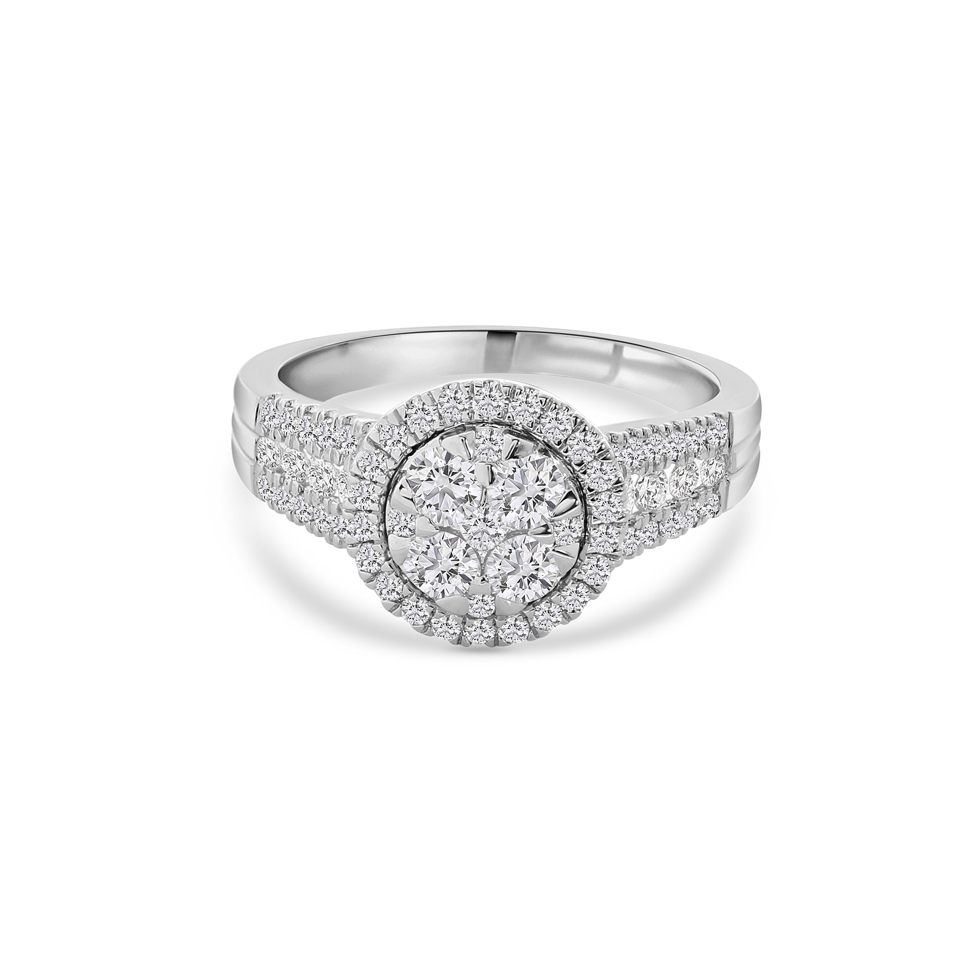 Witgouden ring met lab grown diamanten R138-RG81322-CV-W