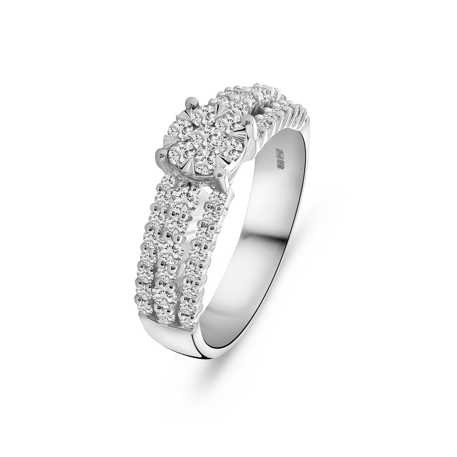 Witgouden ring met lab grown diamanten R092-66671R001-LG-W