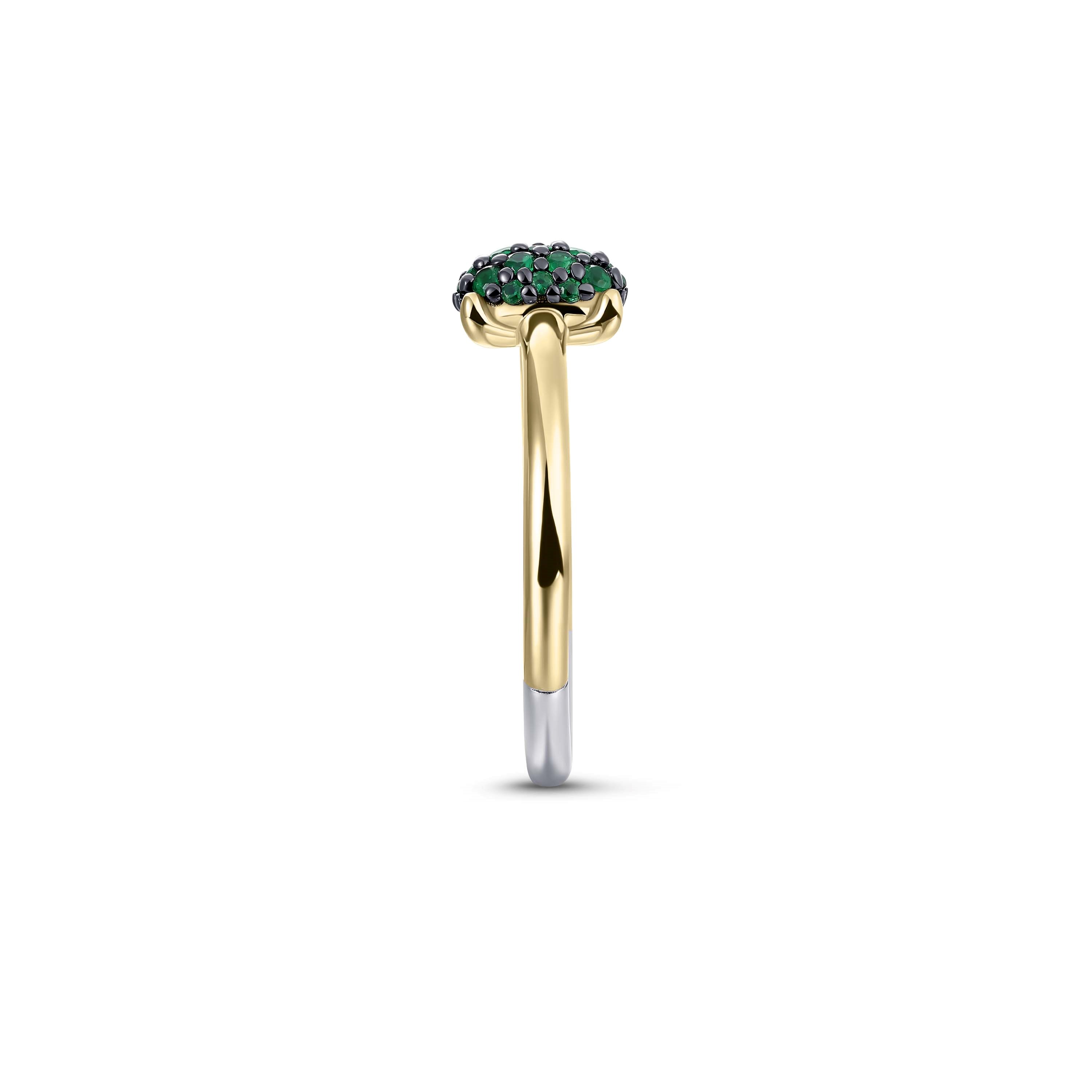 gold plated ring met groene stenen R470YG