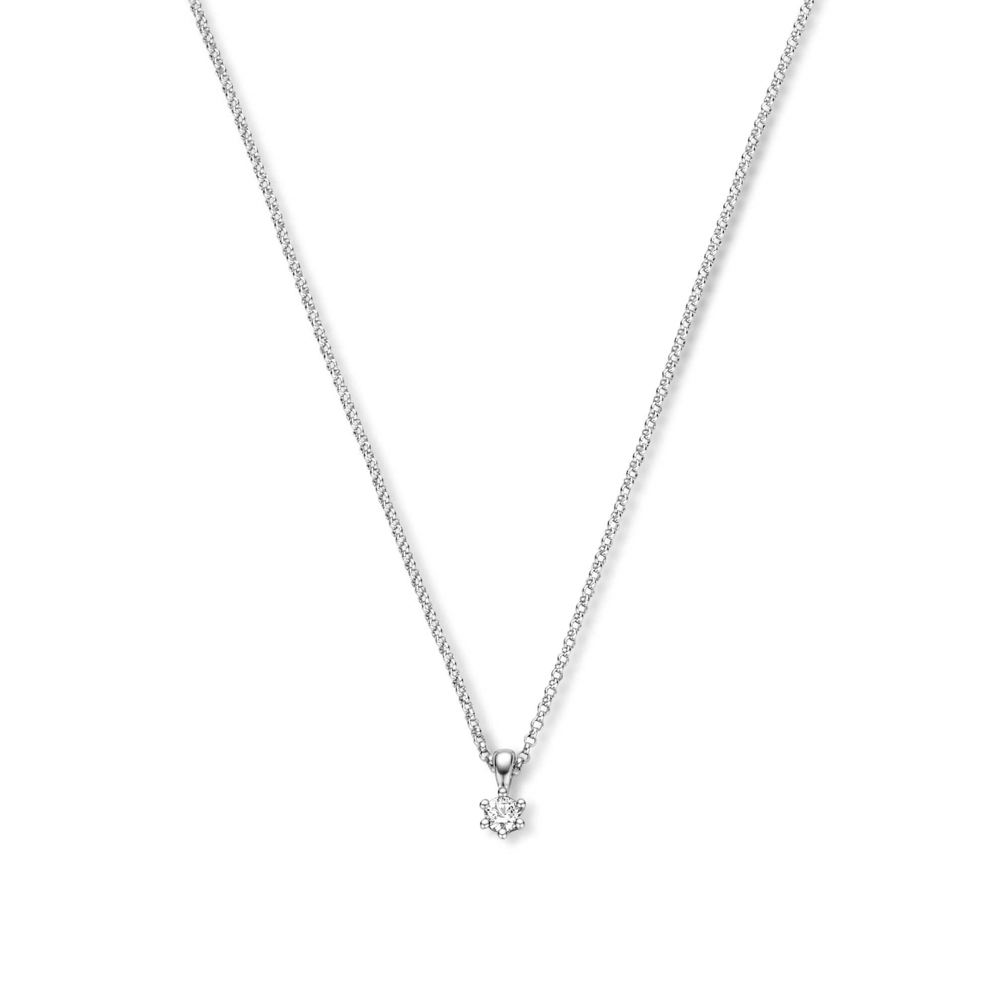 Witgouden solitaire hanger met diamant N480-NR230110ADI-010-W