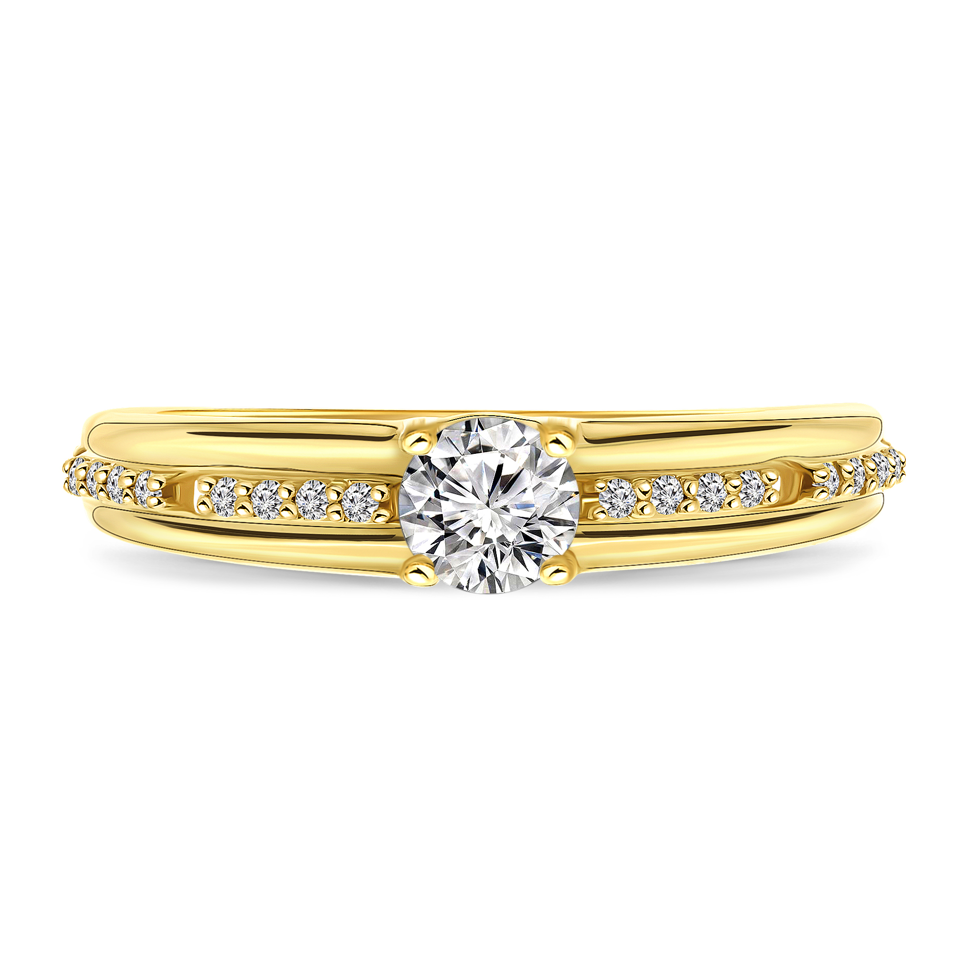 Geelgouden ring met zirkonia 59730Z-Y