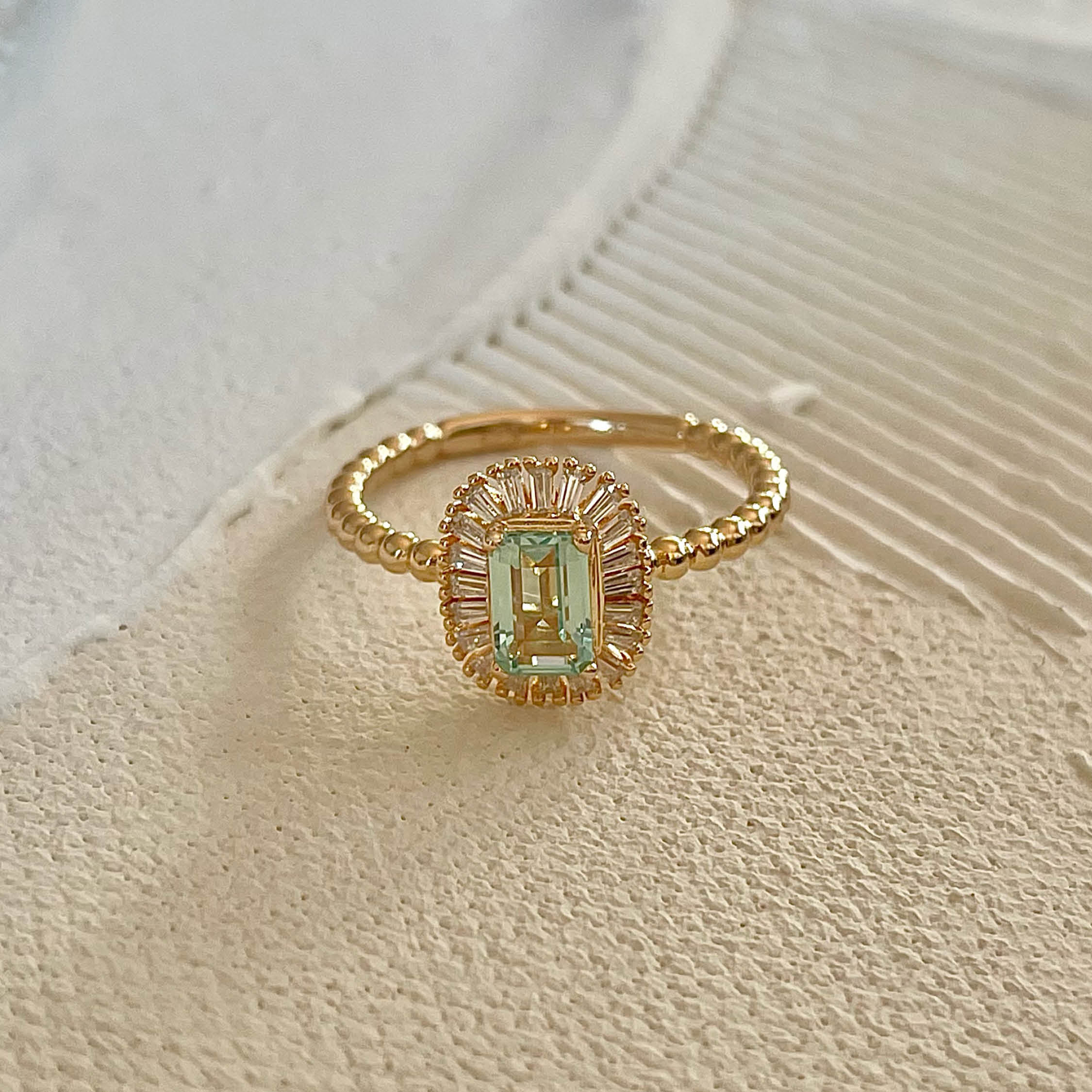 Ring van gold plated  met zirkonia 12442Y