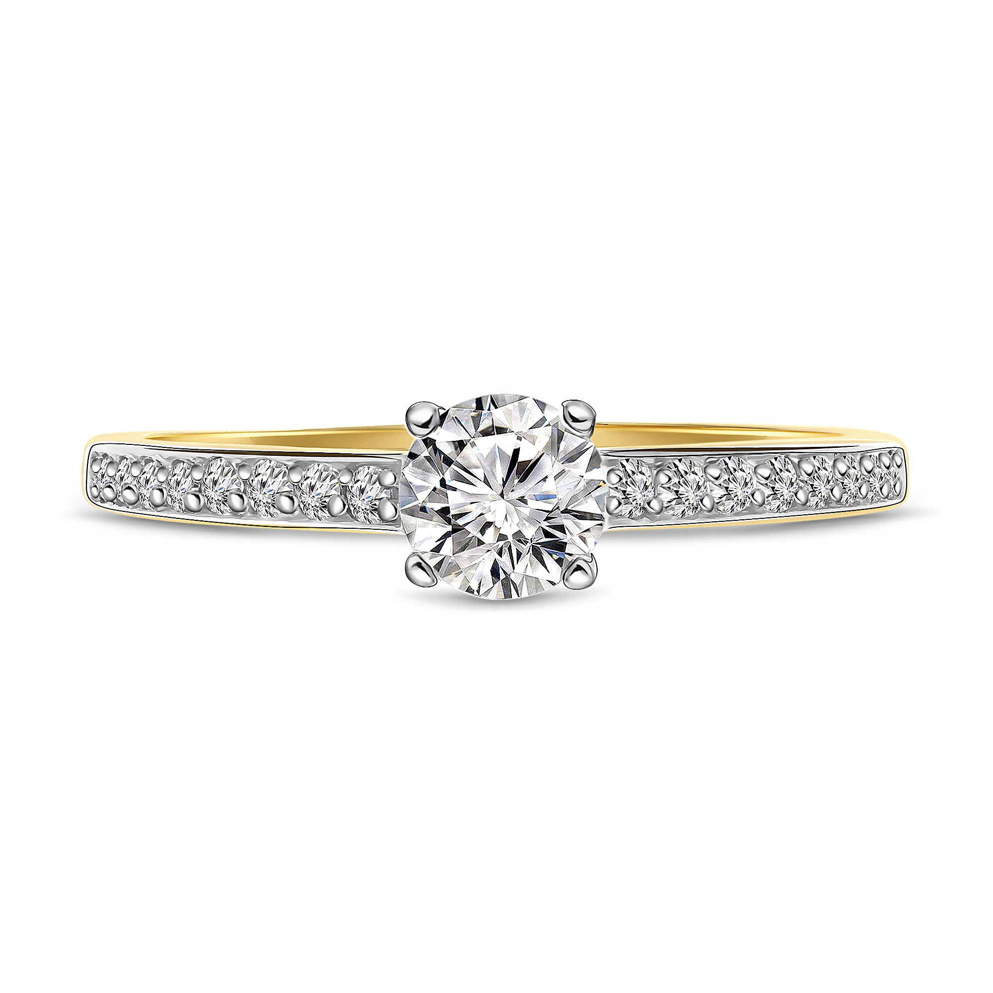 Geelgouden ring met zirkonia R01-SW-59241-Z