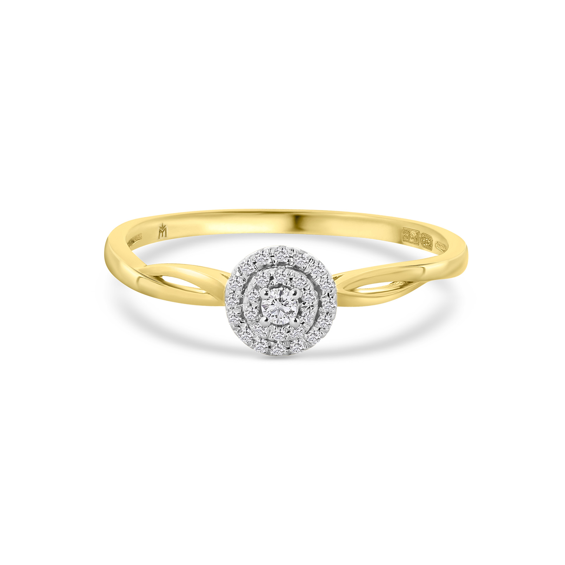 Geelgouden ring met diamant entourage R404-IGR-38979-YW