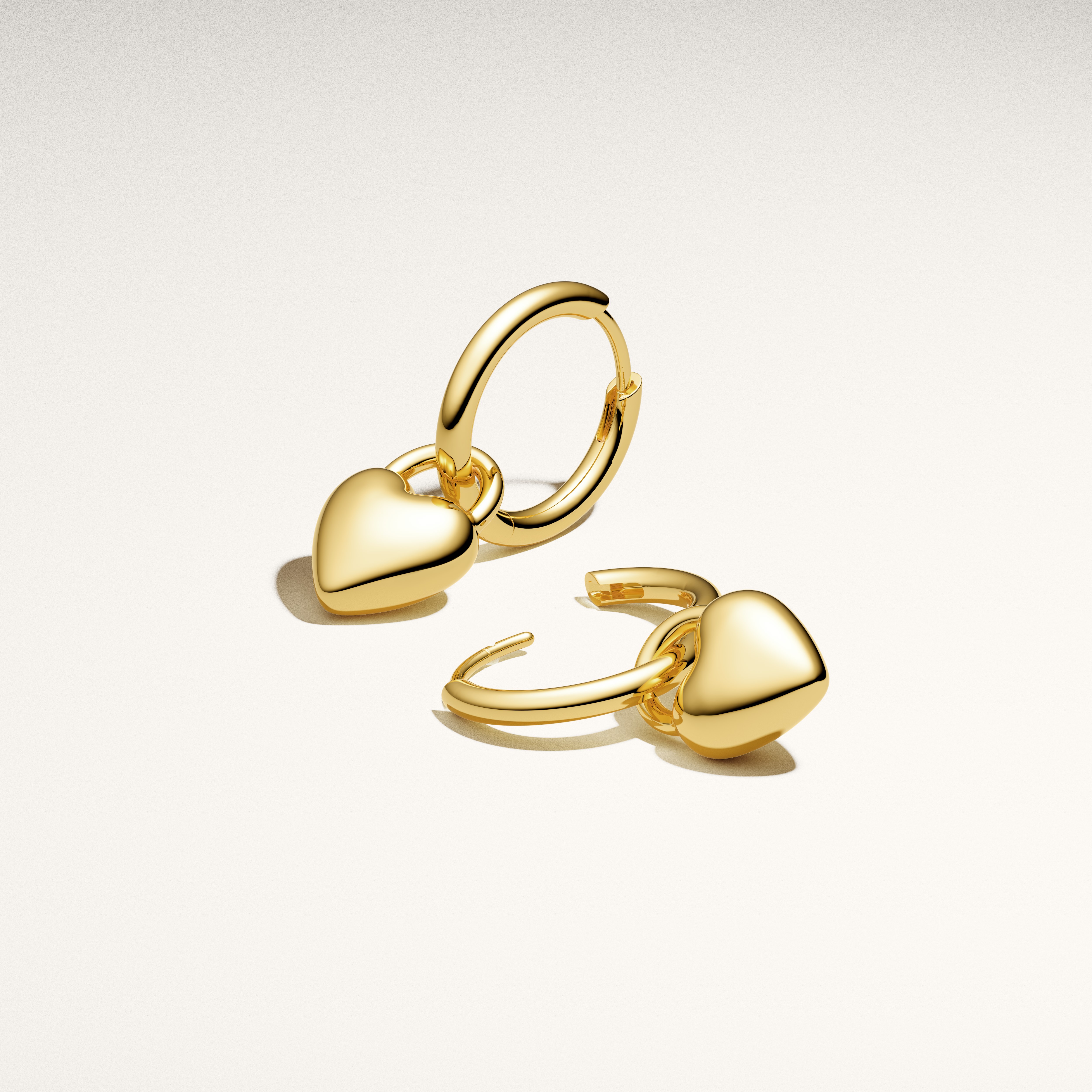 Oorringen Julia gold plated met Hart hangers - SJ-E2612-YG