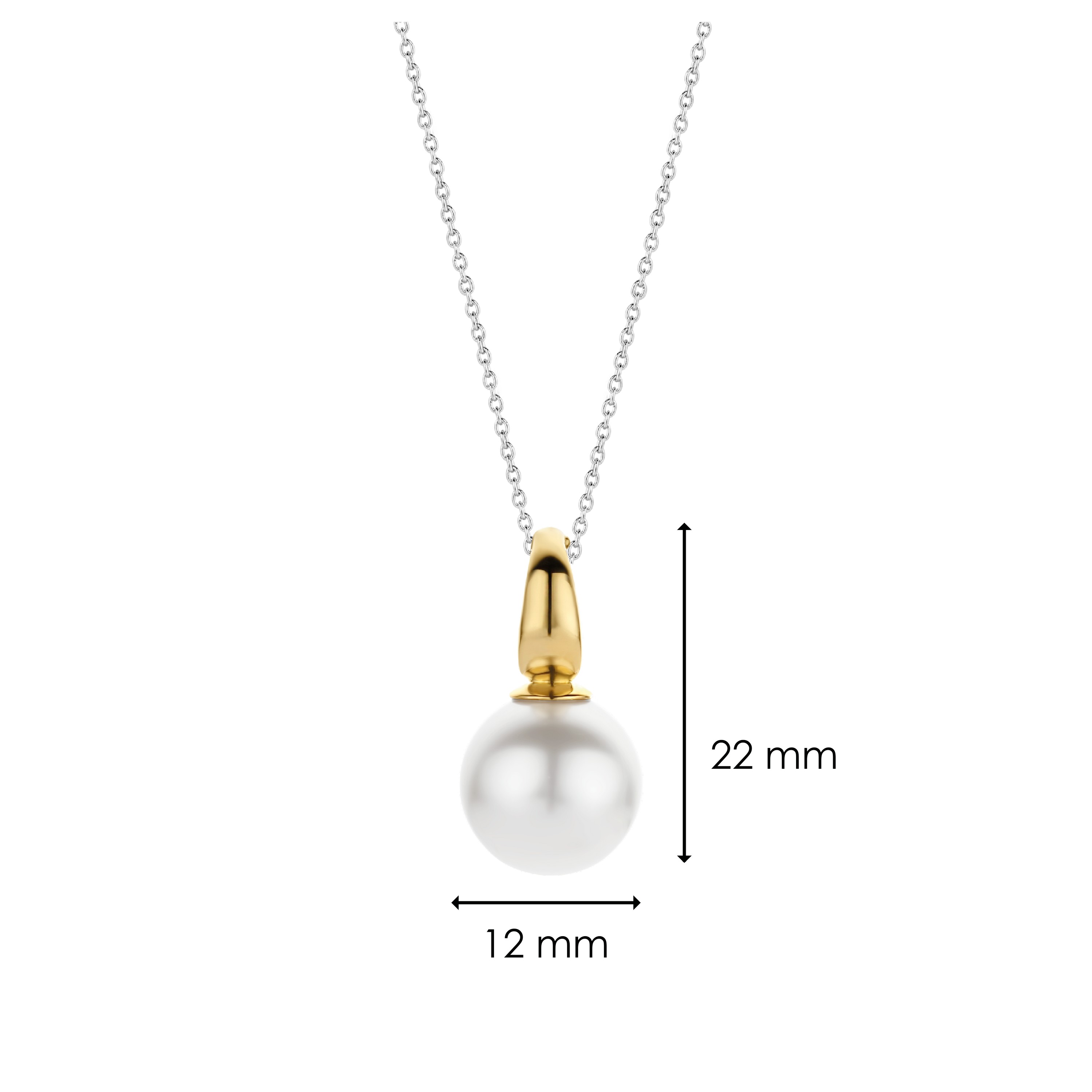 Hanger van gold plated  met parel 6805PW