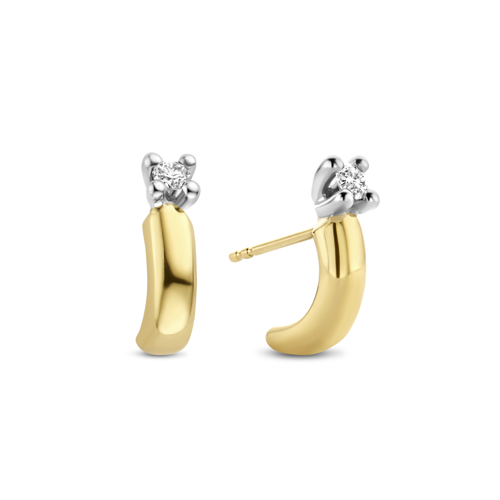 Bicolor oorknoppen met diamant 71.923.1016