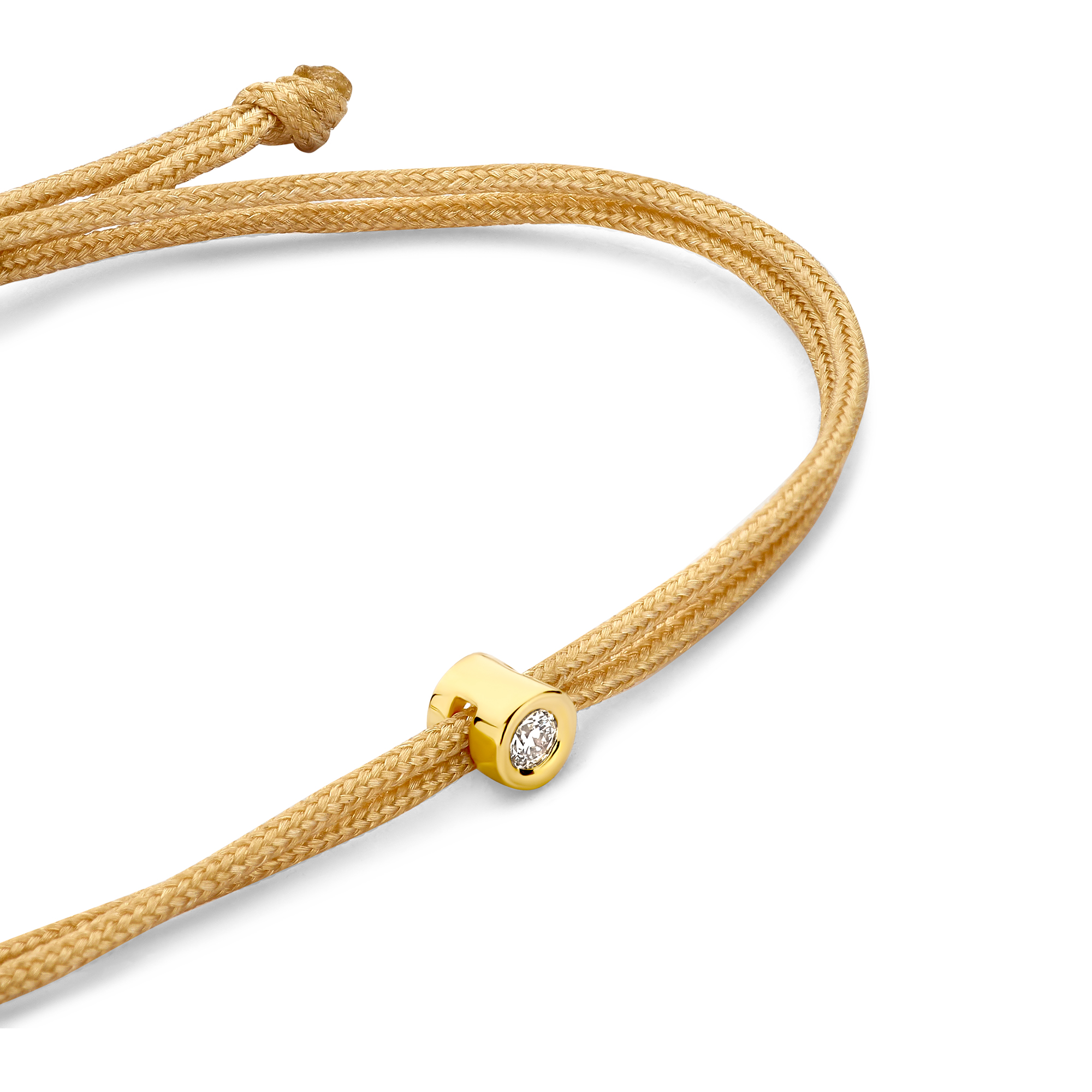 Koordarmband Champagne met lab grown diamant - BN005-14-GP