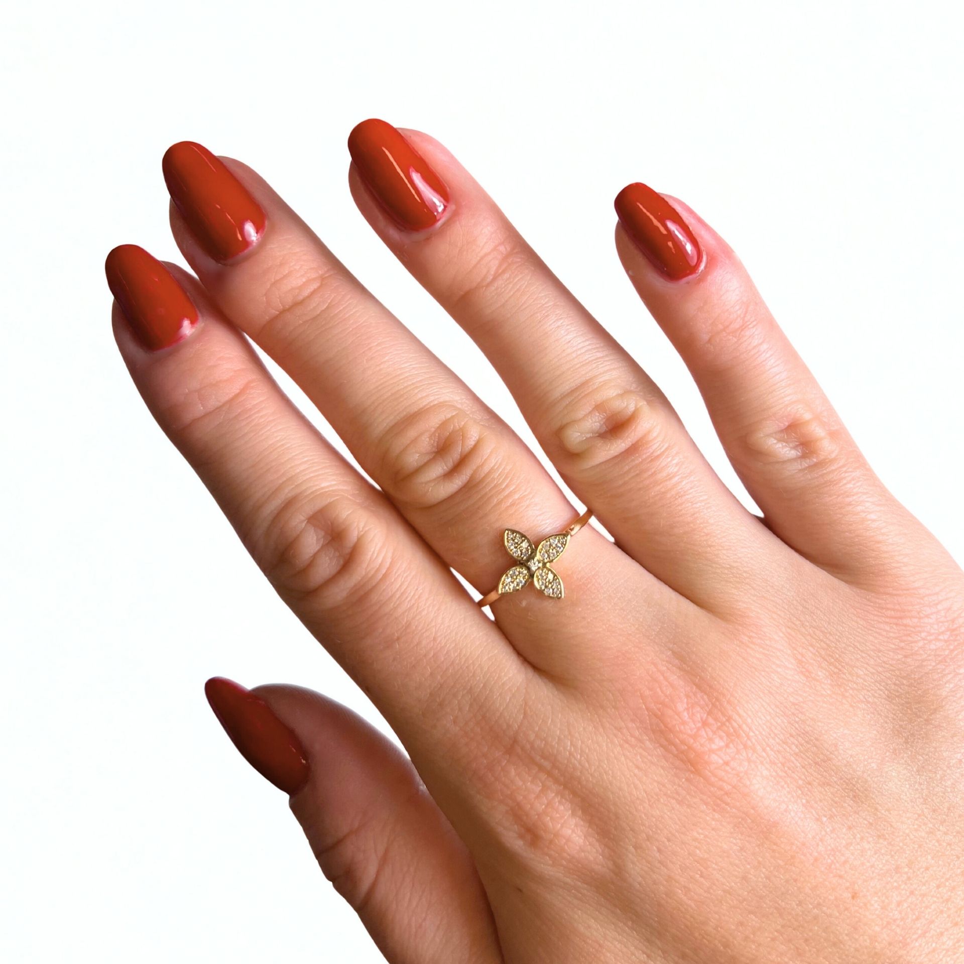 Geelgouden ring met diamanten in klaverdesign R136-180XA01302-Y