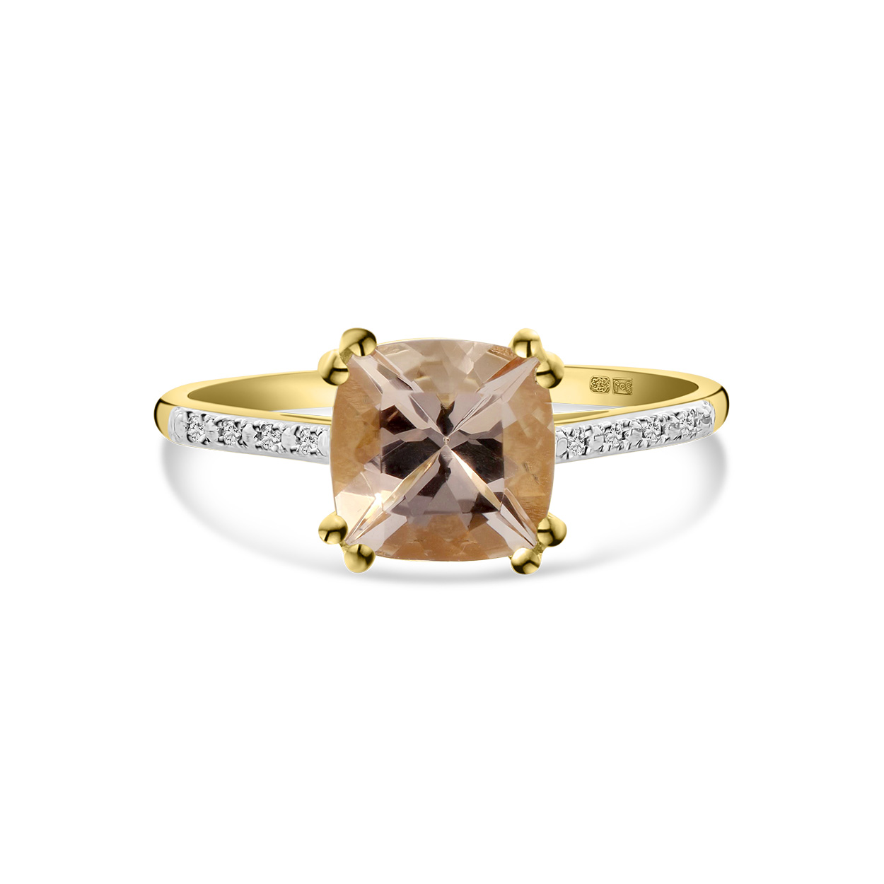 Geelgouden ring met morganiet en diamanten R092-86616R011-MN-Y