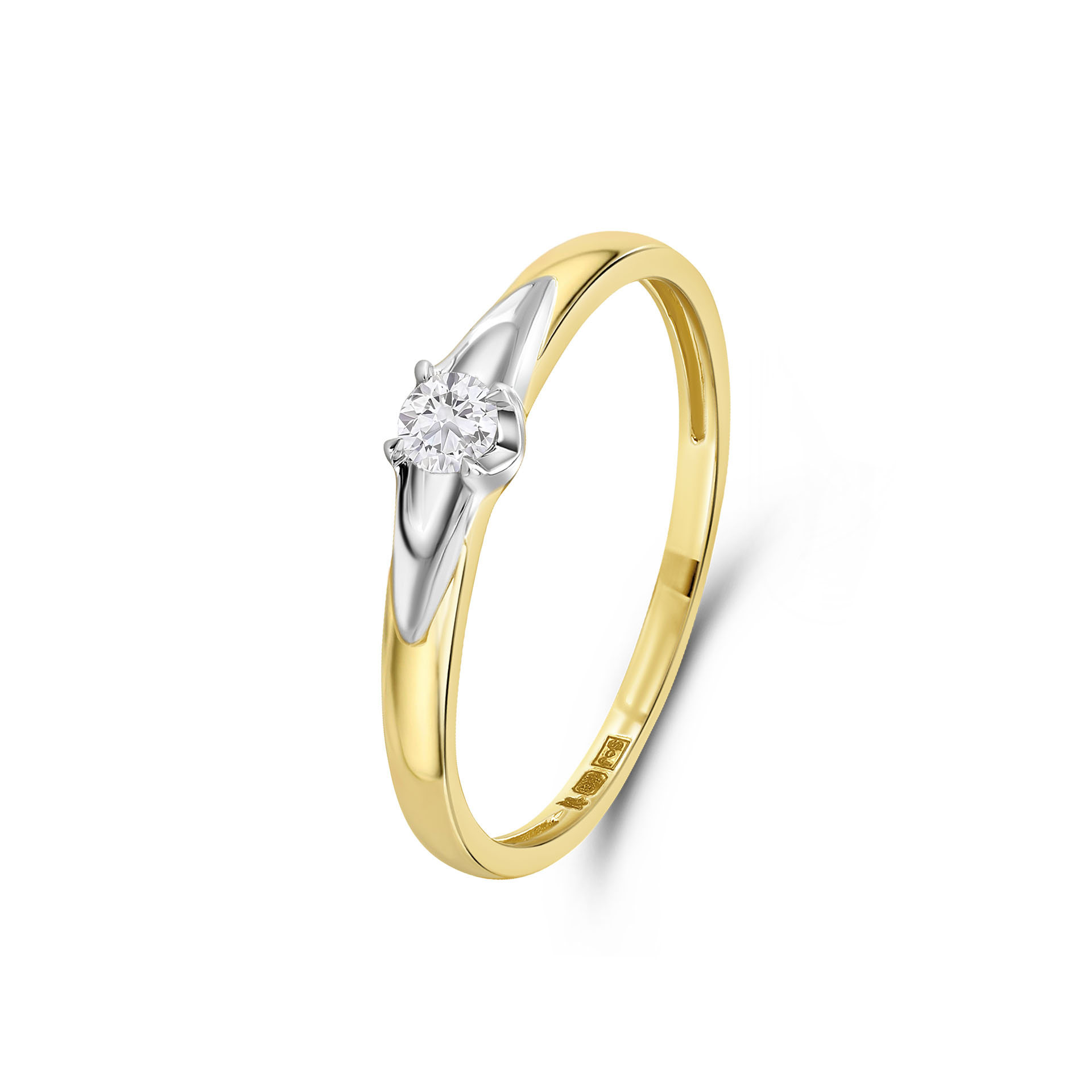 Geelgouden ring met lab grown diamant R138-RG73090-CV-010-YW