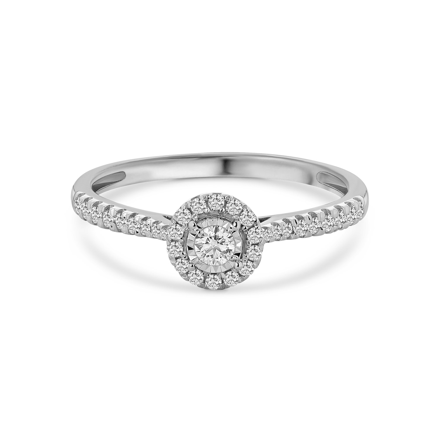 Witgouden ring diamanten met entourage R404-R40378-W
