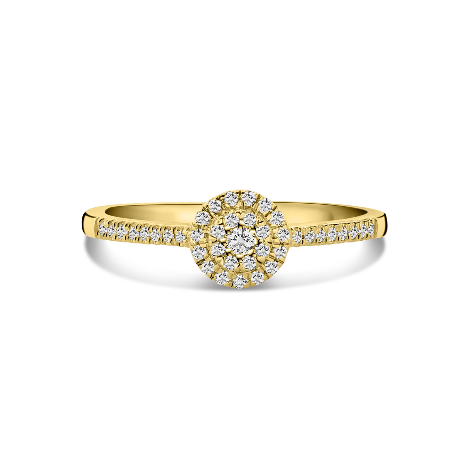 Geelgouden ring met lab grown diamanten rond R159-1093907006493-LG-Y
