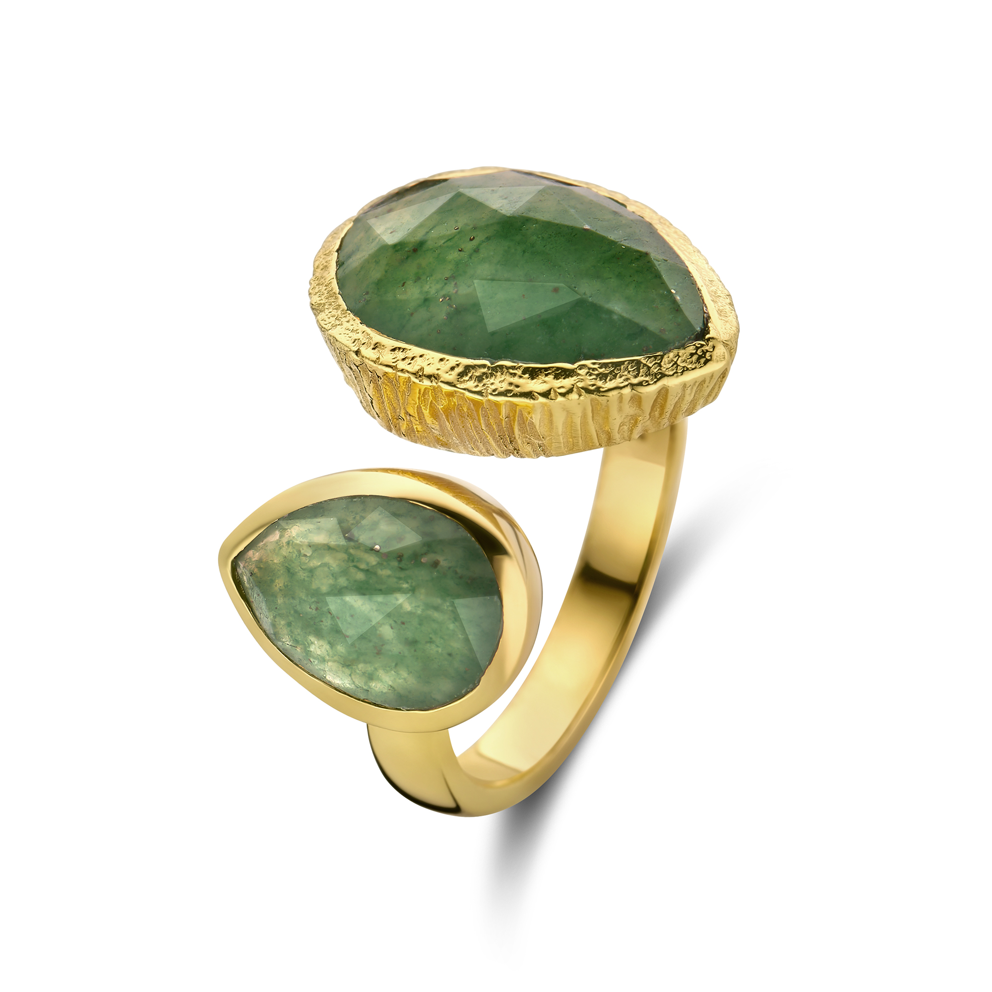 Ring van gold plated met aventurijn 163S0179 Ring van gold plated met aventurijn 163S0179