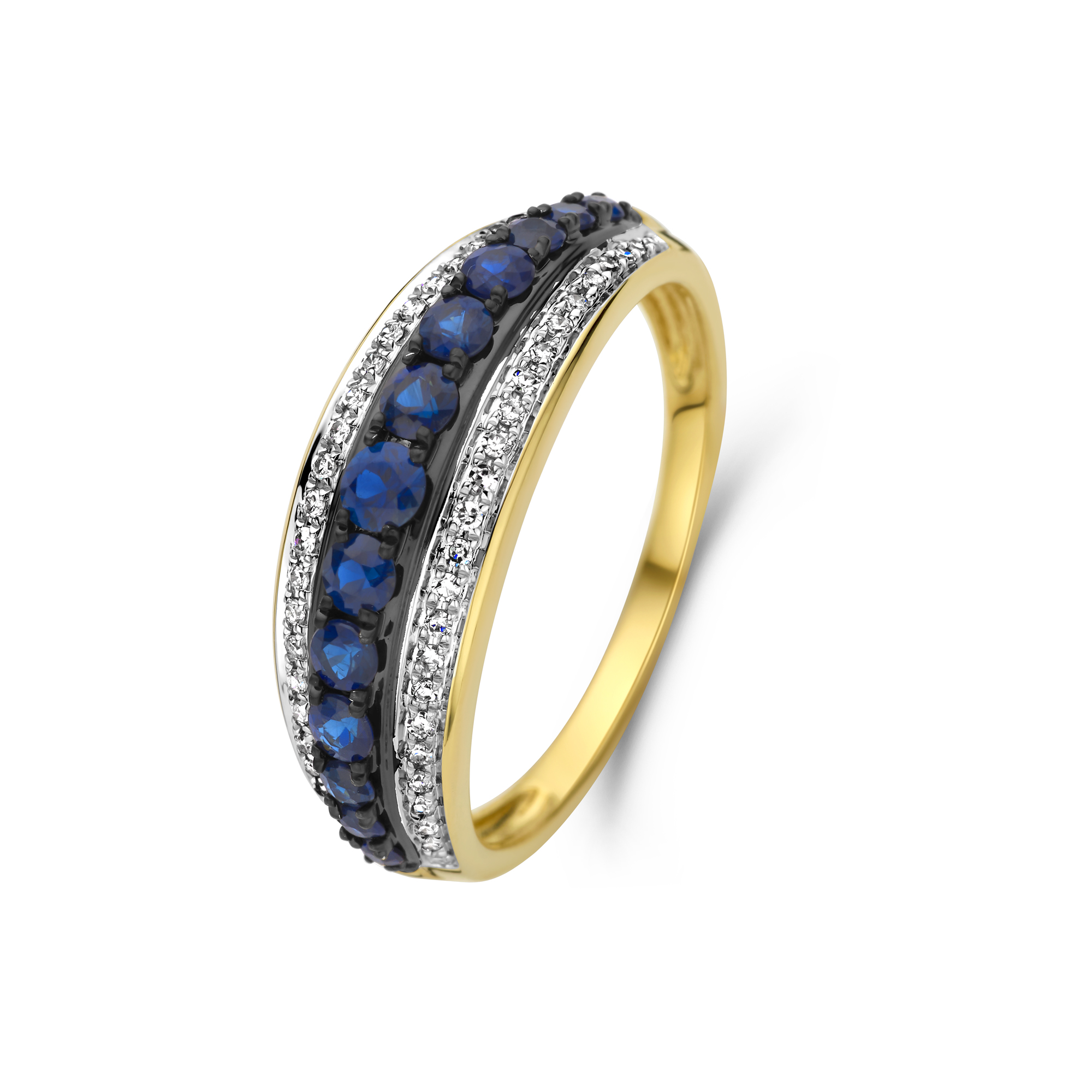 Aletta | 9K & 14K Sapphire & Diamond Cluster - Menina Amsterdam