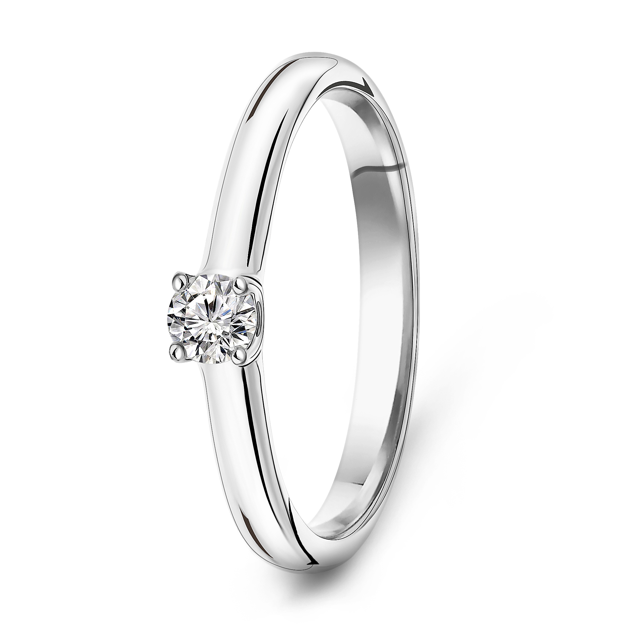 Witgouden diamanten solitair ring