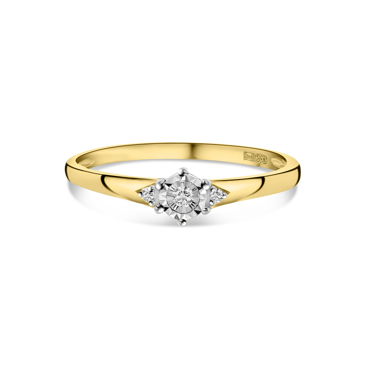 Geelgouden ring met diamant R480-RO010125ADI-YW
