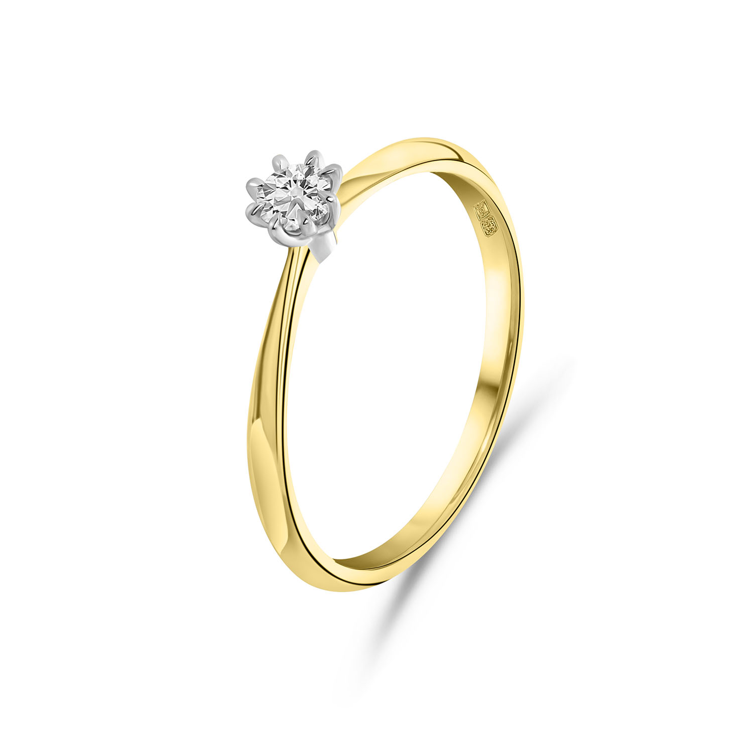 Geelgouden solitaire ring met lab grown diamant R092-58833R002-LG-015-Y