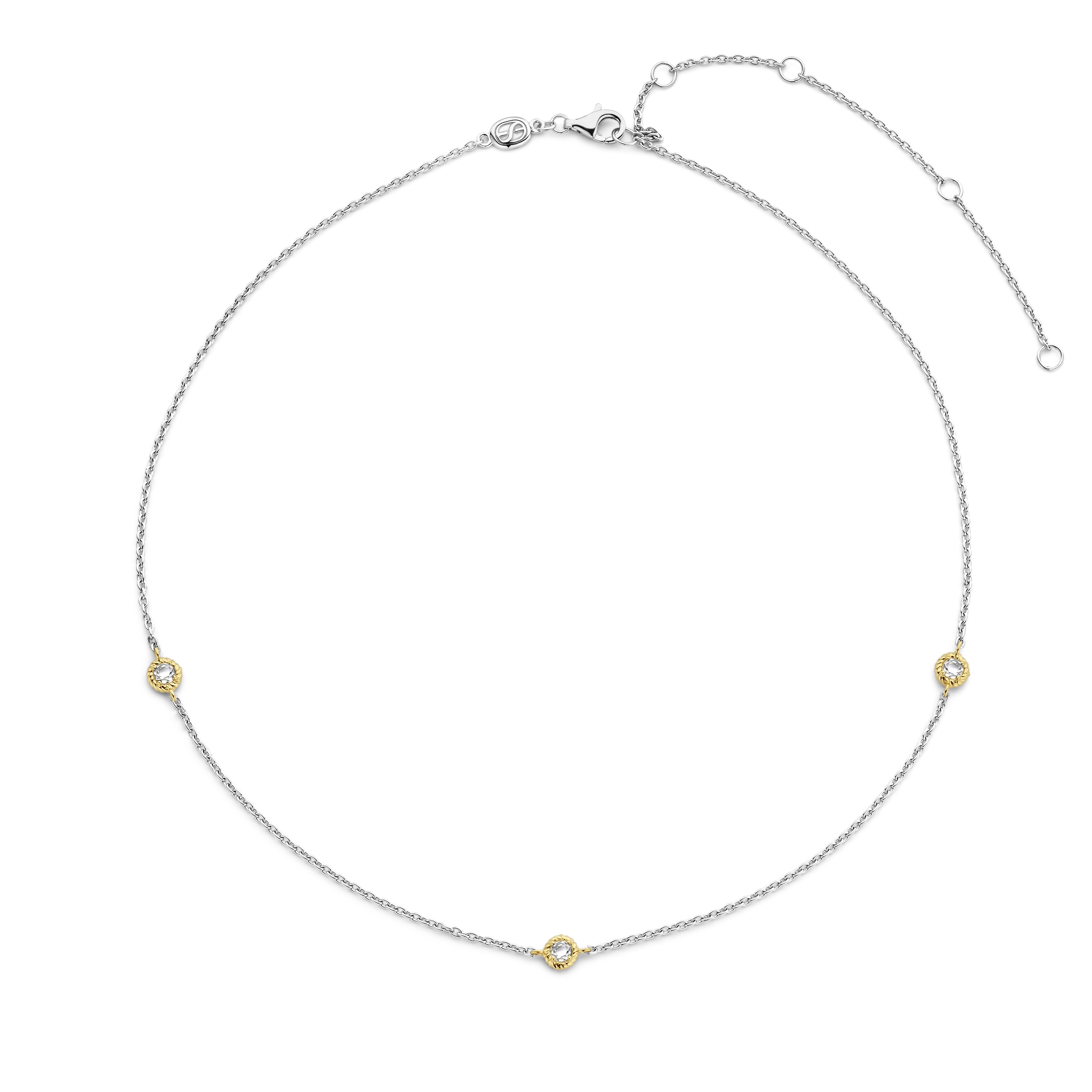 Ketting van gold plated  met zirkonia 34035ZY