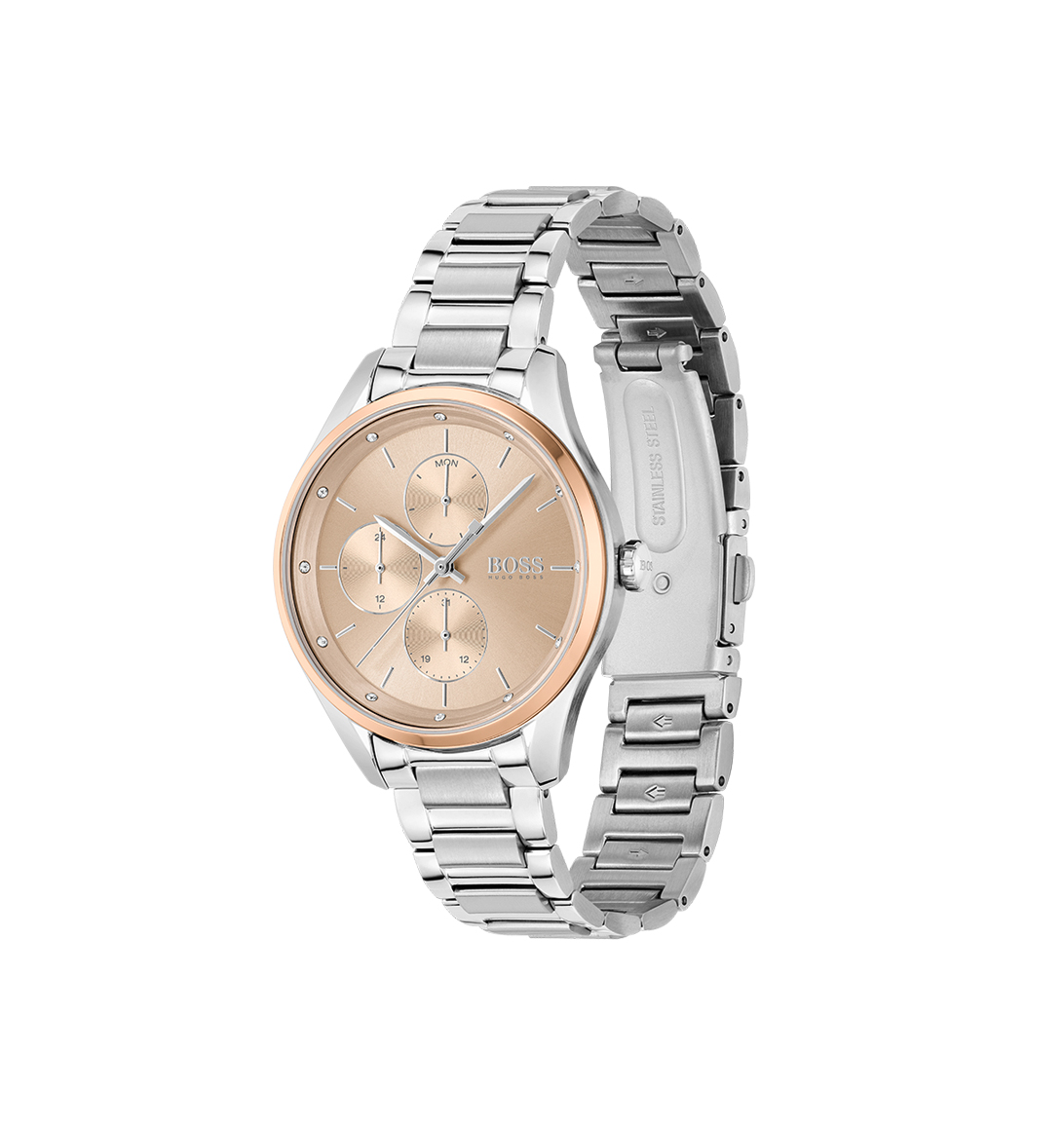 Zilverkleurig stalen dameshorloge Grand Course HB1502604