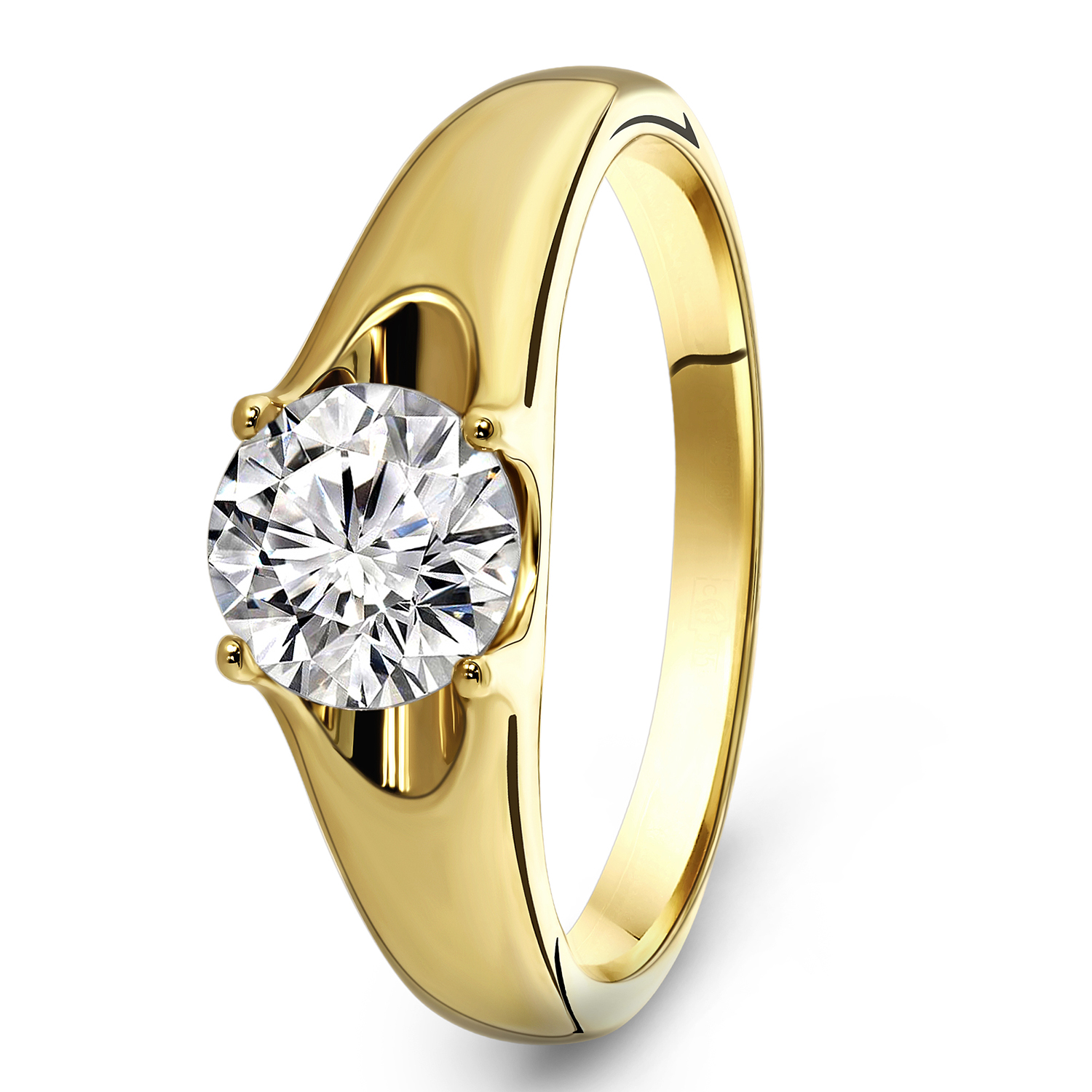 Geelgouden ring met zirkonia 59858-Z