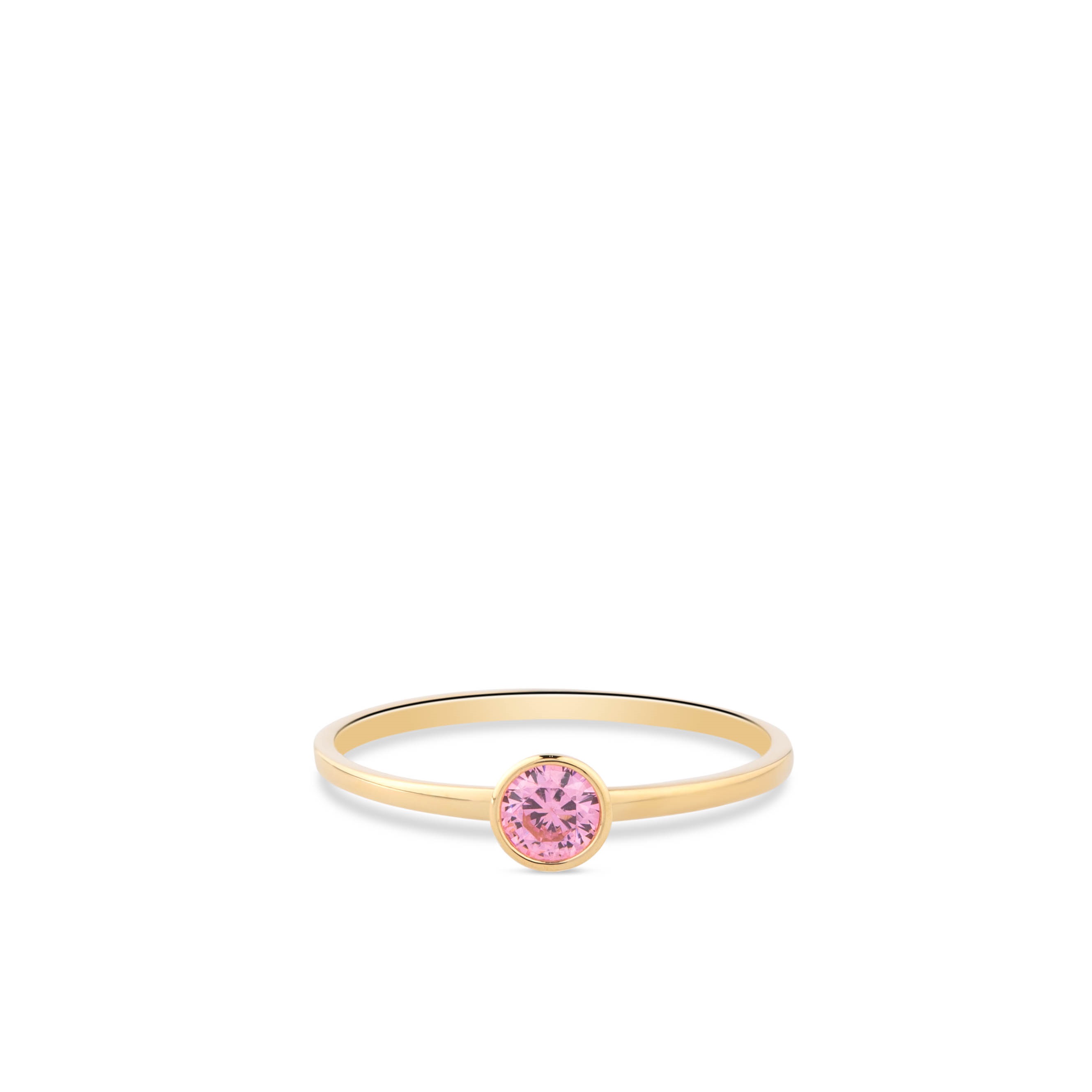 14 karaats geelgouden ring met roze zirkonia RDC01-4302-01