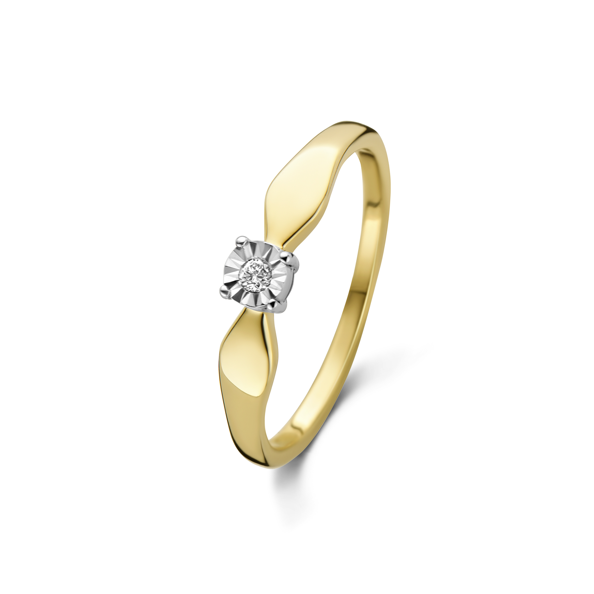 Gouden ring met diamant R480-34736-YW