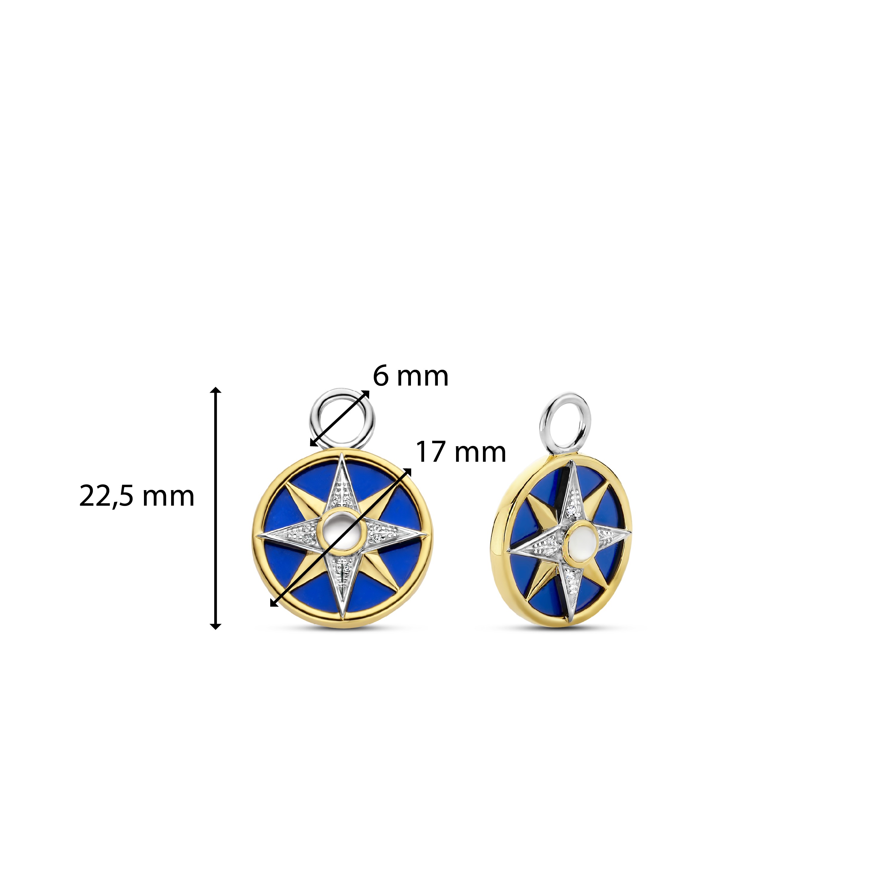Sterling zilveren gold plated oorbedels 9267BL Sterling zilveren gold plated oorbedels 9267BL