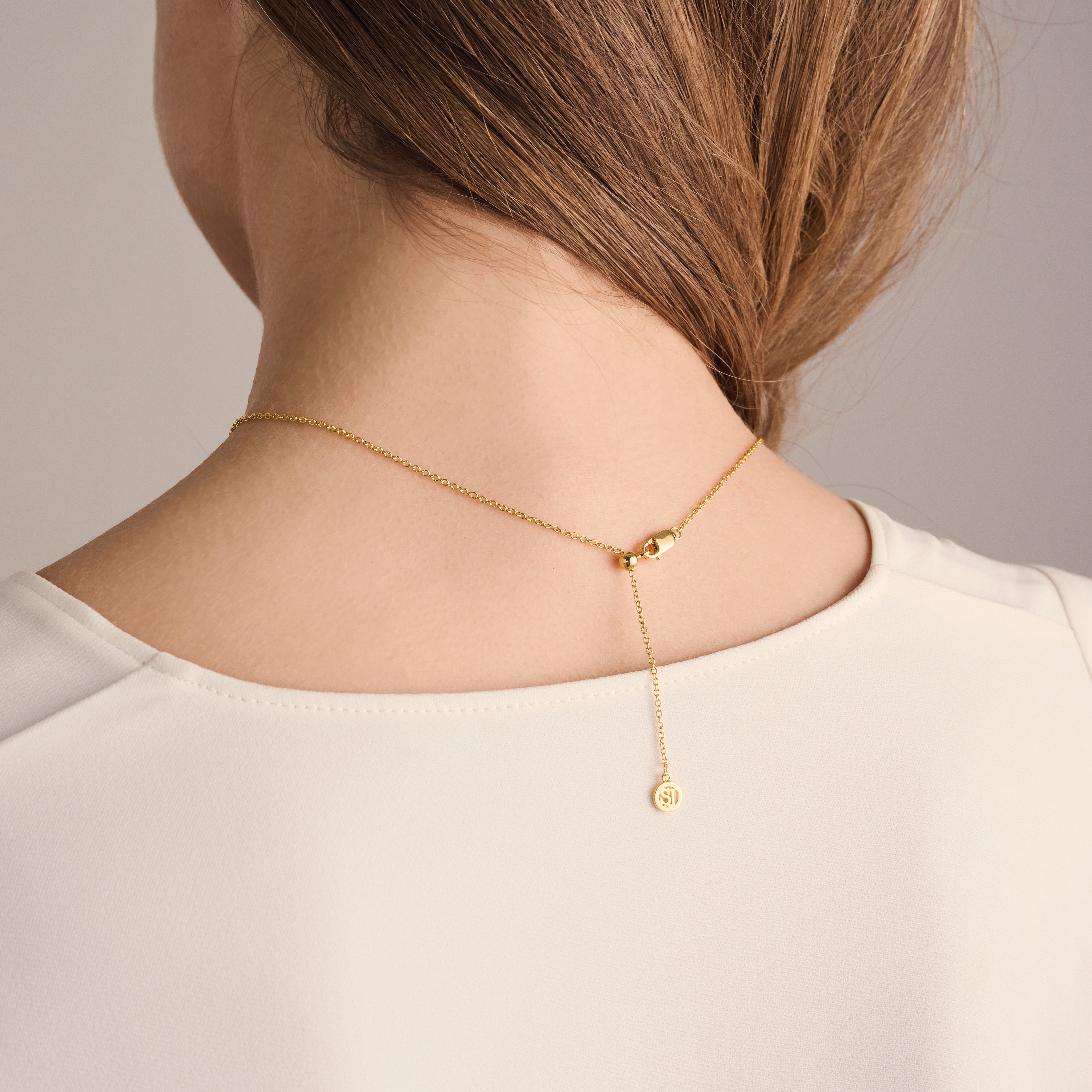 Ketting Ellera Ovale Piccolo van gold plated  met hanger - SJ-N2414-CZ-YG