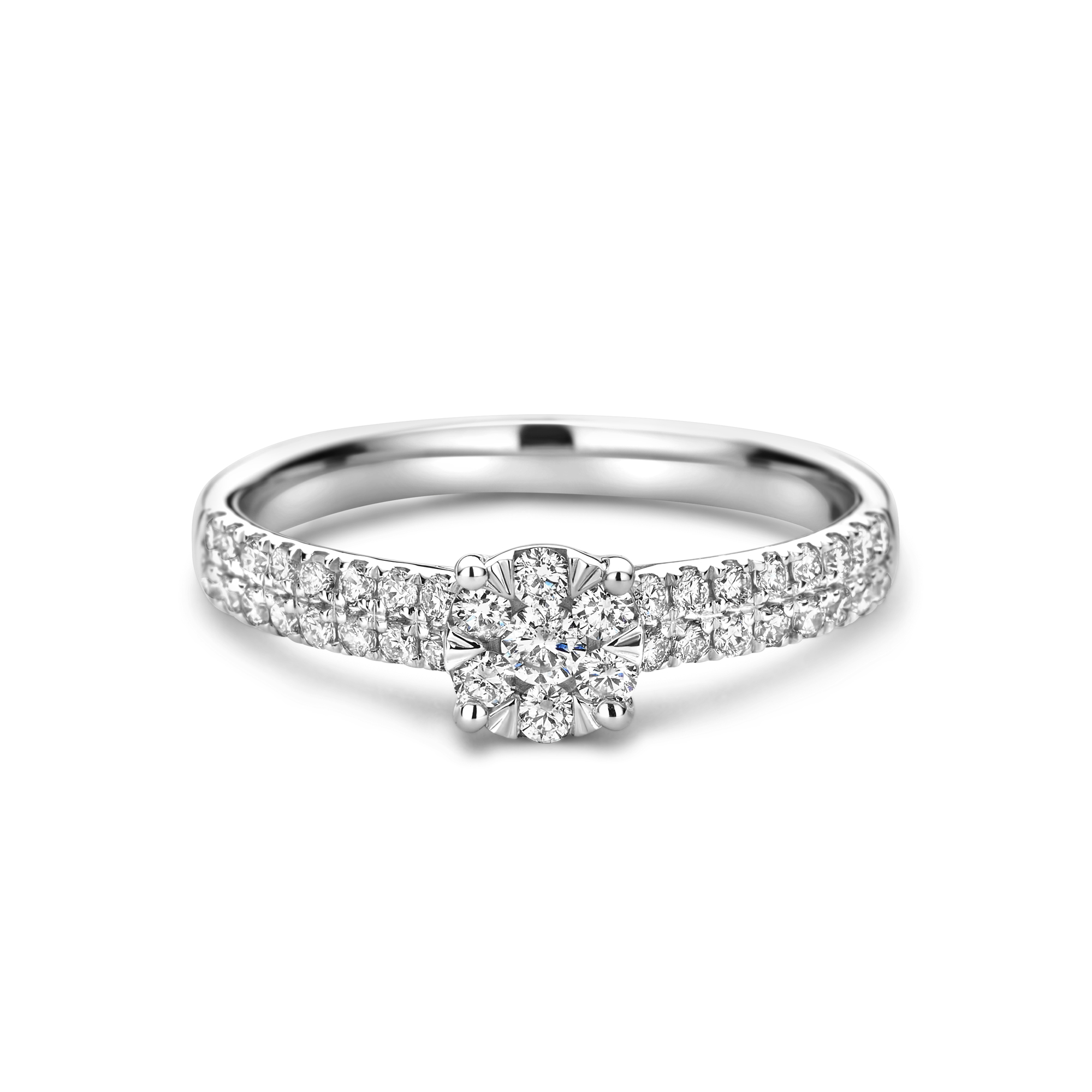 Witgouden ring met diamant 62762R012