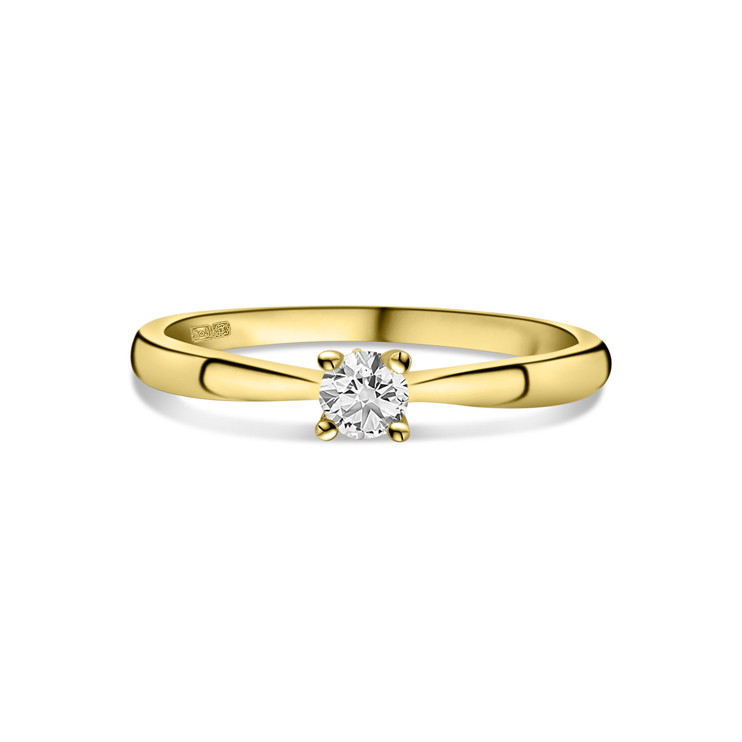 Geelgouden solitaire ring met diamant R480-RR230104ADI-020-Y