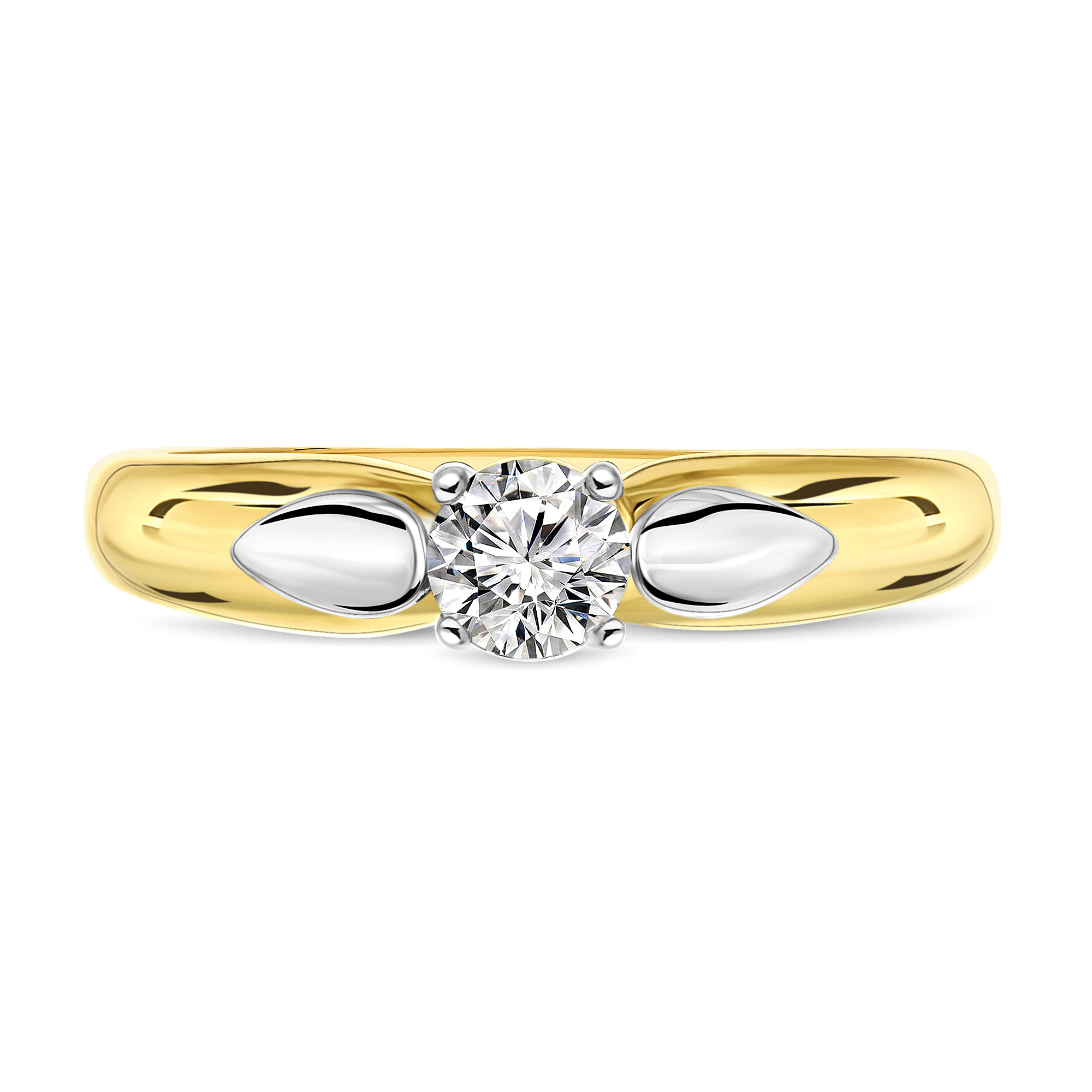 Bicolor ring met zirkonia L-60032-Z