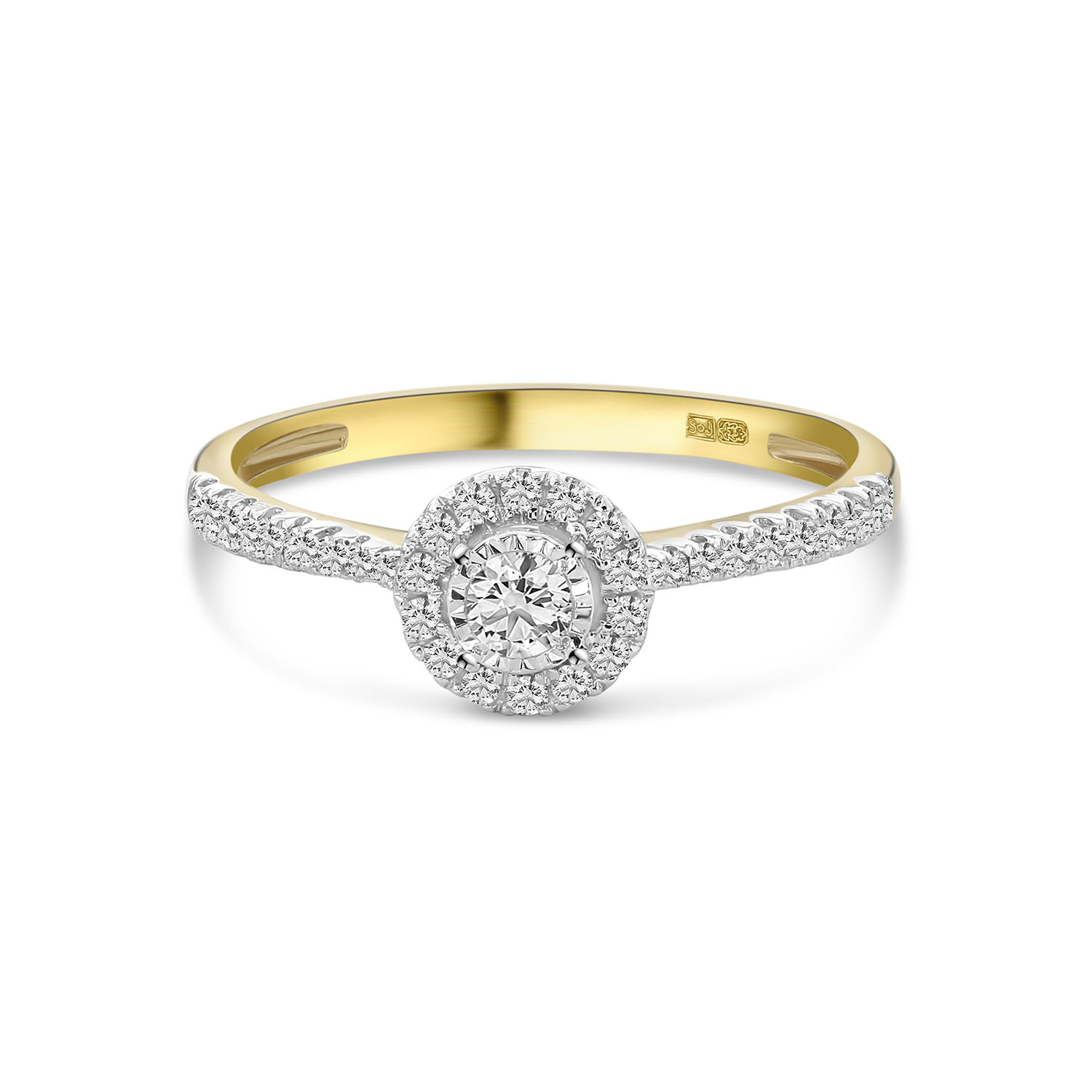 Geelgouden ring met lab grown diamanten R404-R40378-LG-YW
