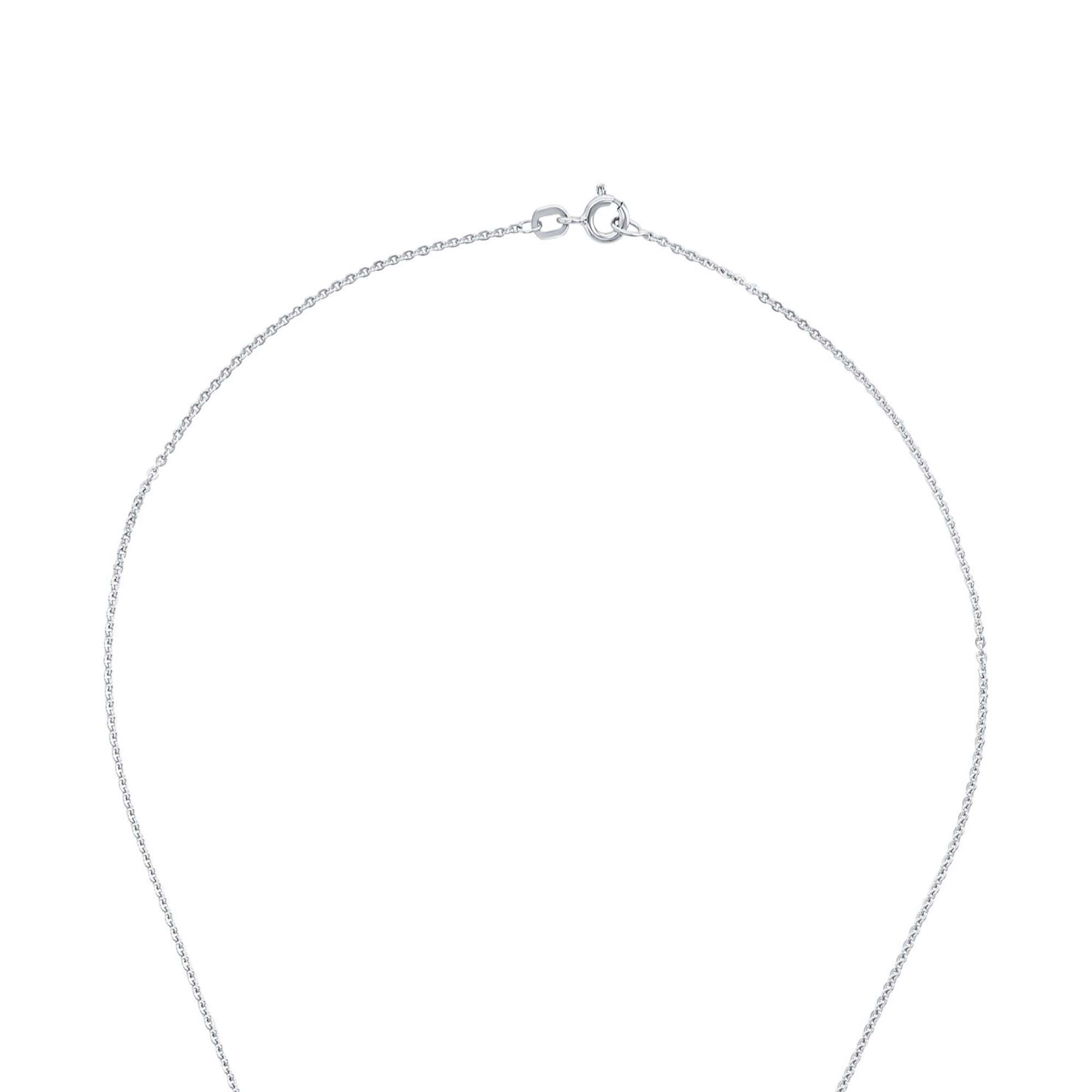Ketting sterling zilver met blauwe zirkonia hanger - 2012789