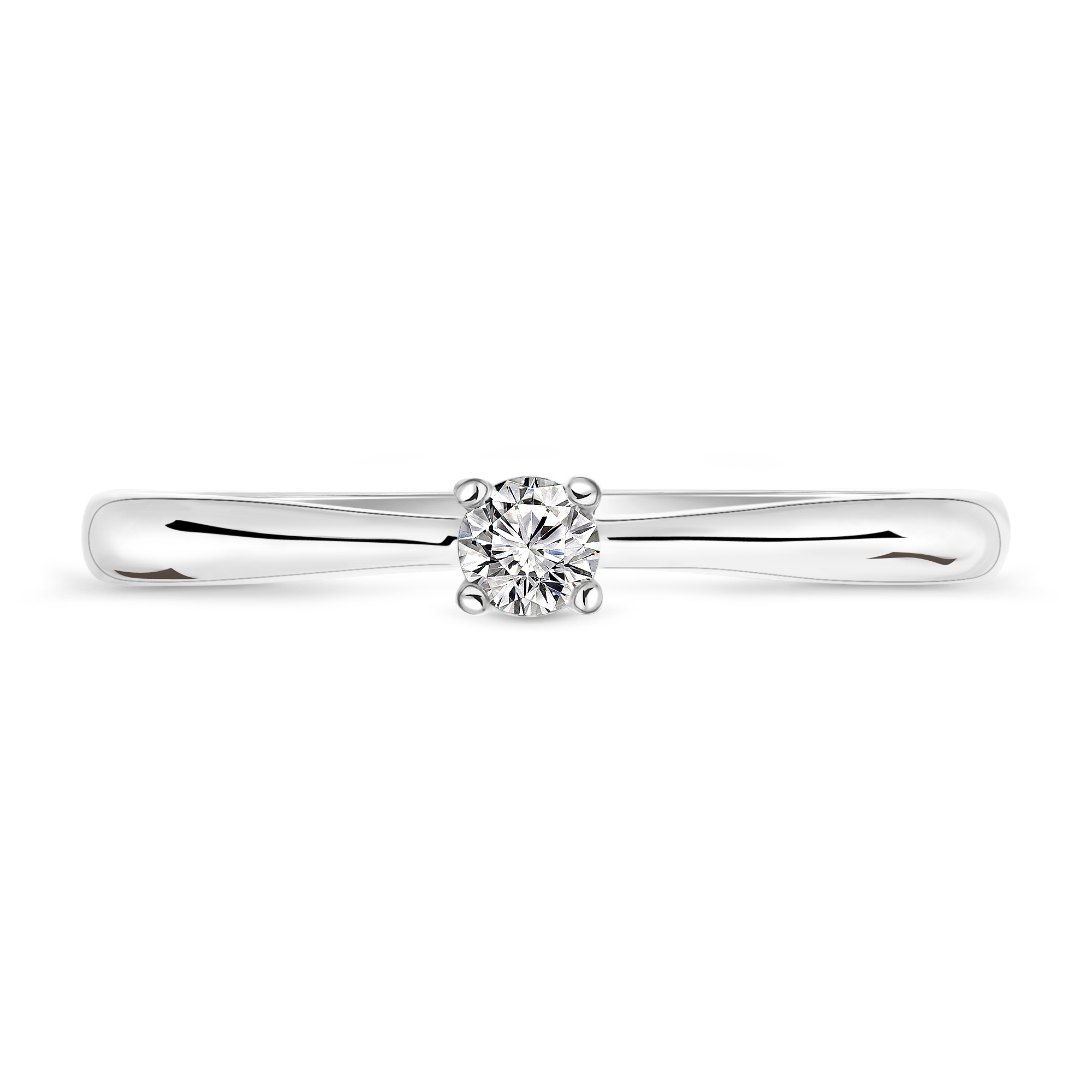 Witgouden diamanten solitair ring