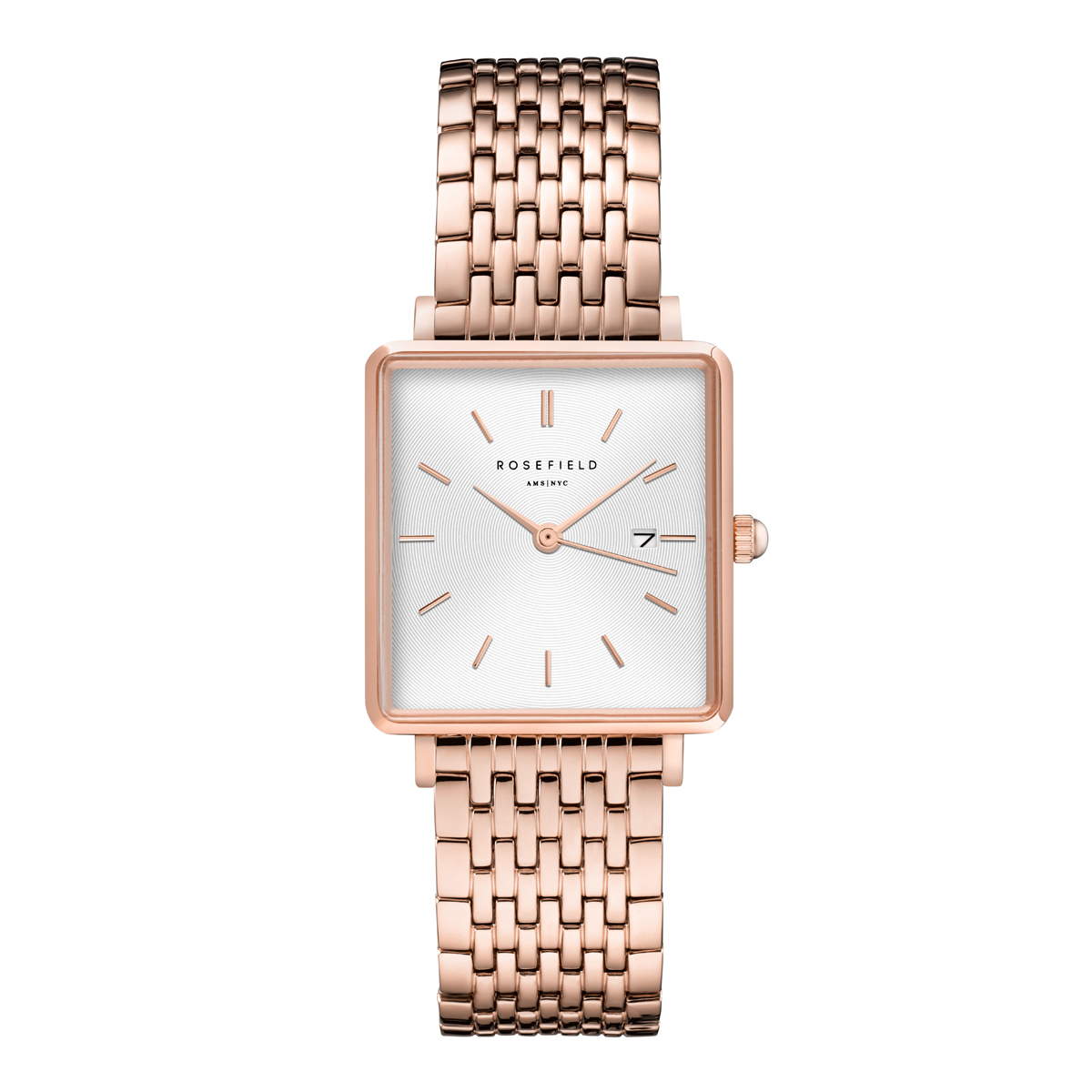 The Boxy White Sunray Steel Rosegold QWSR-Q18