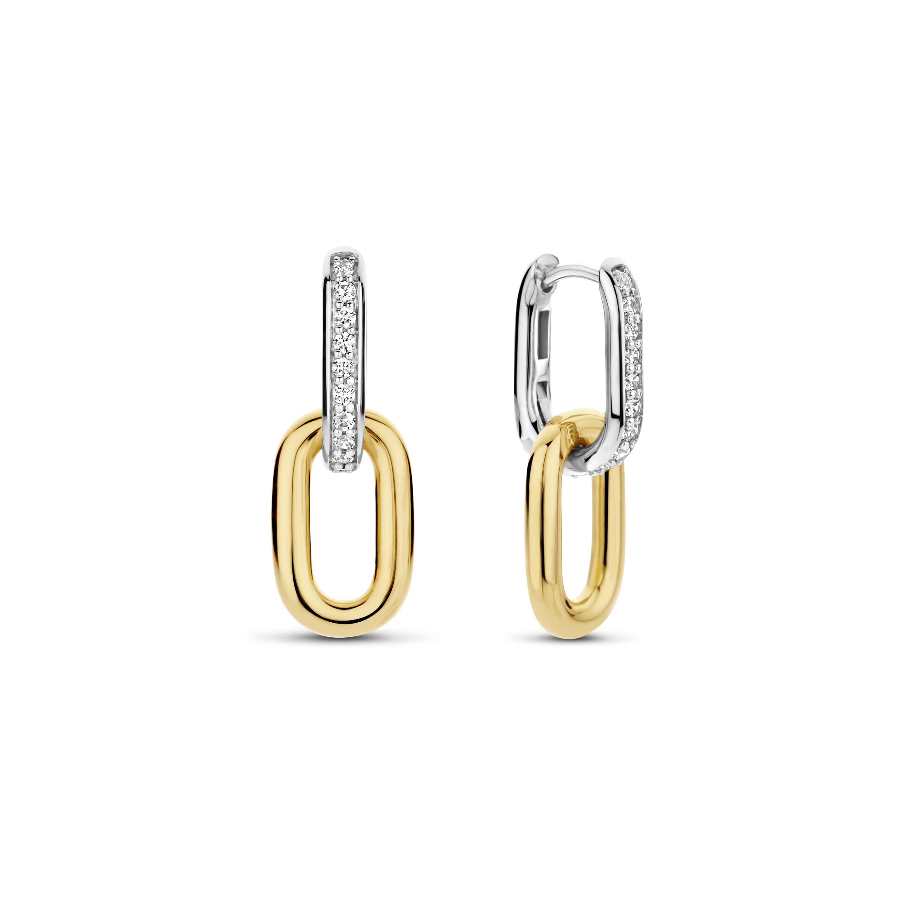 Oorringen gold plated  met zirkonia - 7831ZY