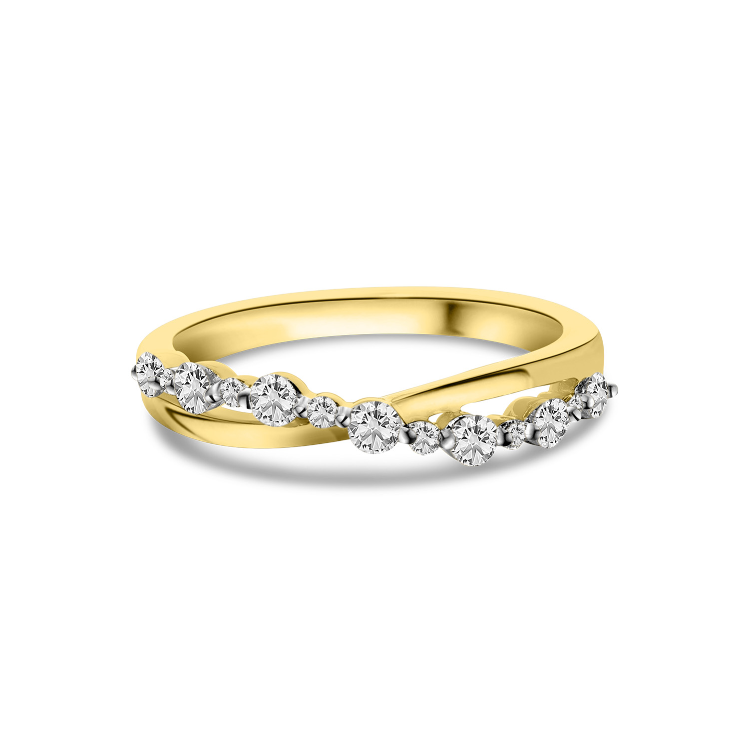 Geelgouden ring fantasie met lab grown diamanten R404-R44589-LG-Y