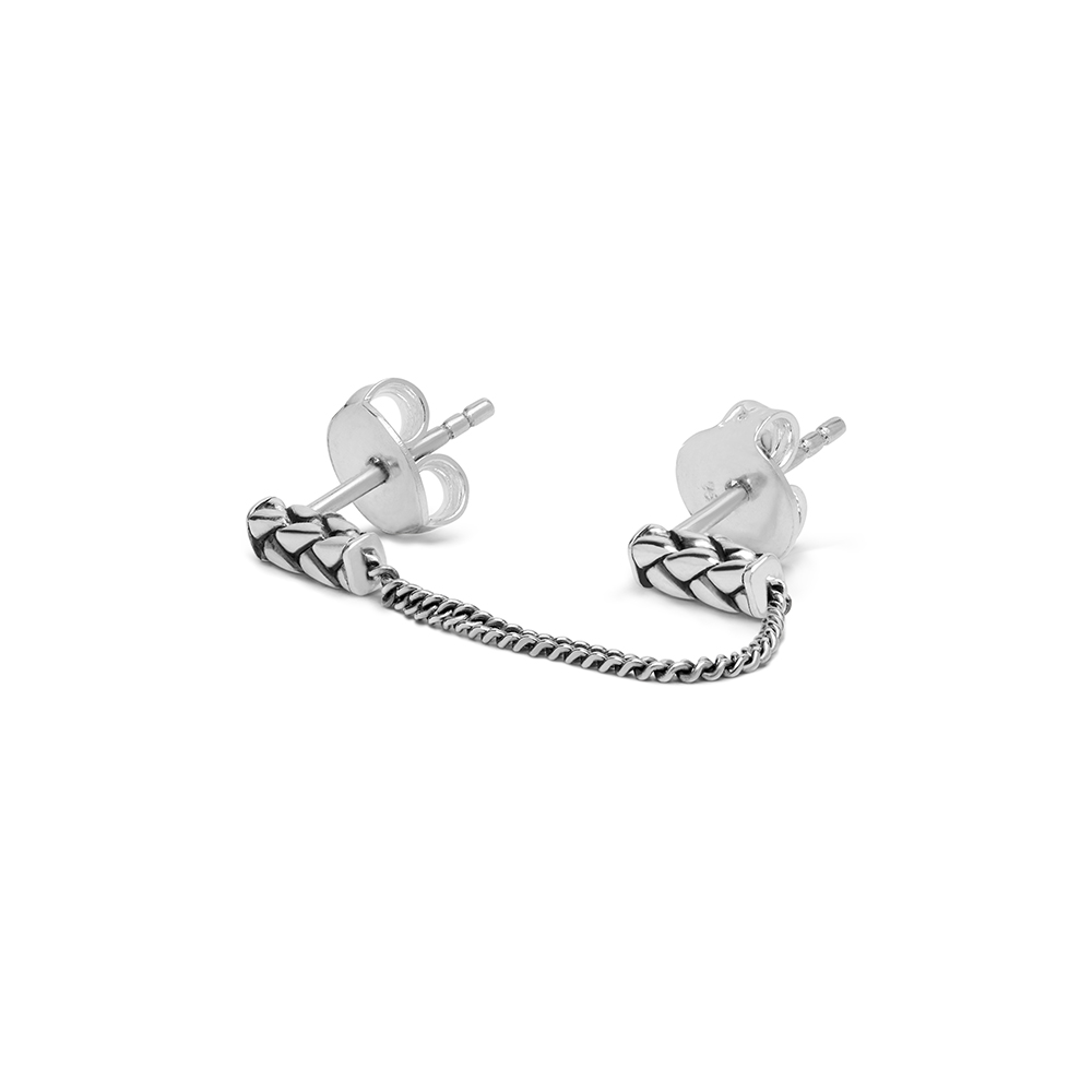 Oorknop George Dubbel enkel stuk van sterling zilver 419