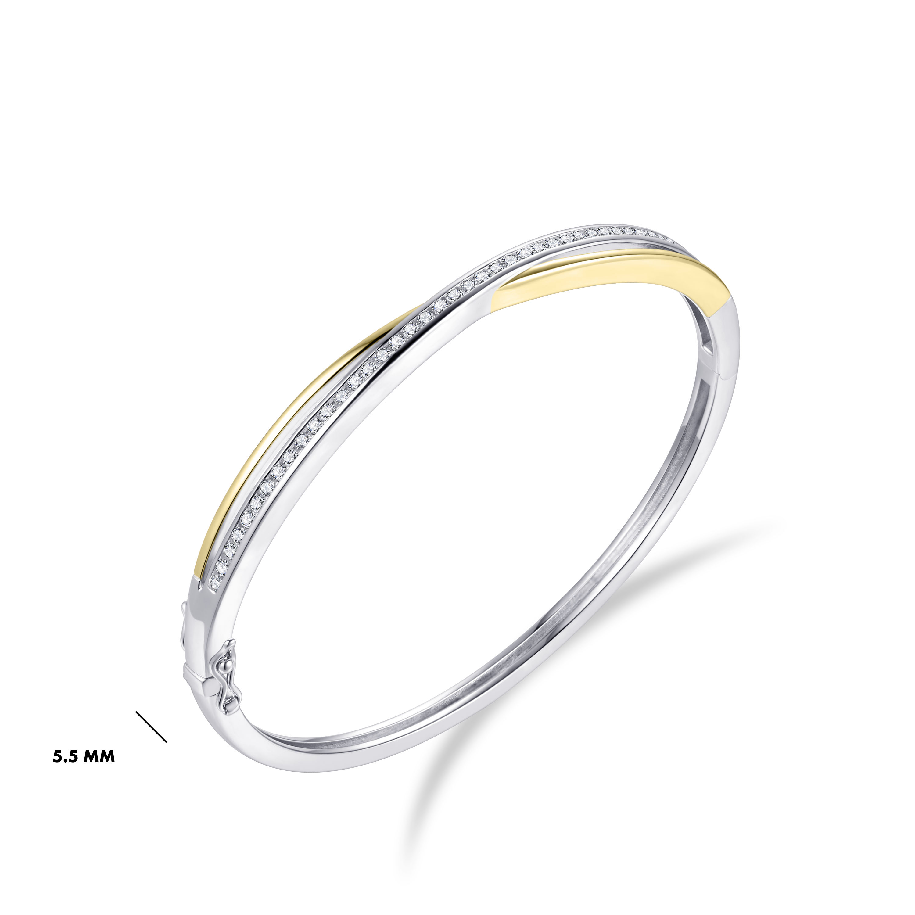 Bangle gold plated met zirkonia - SB17Y60