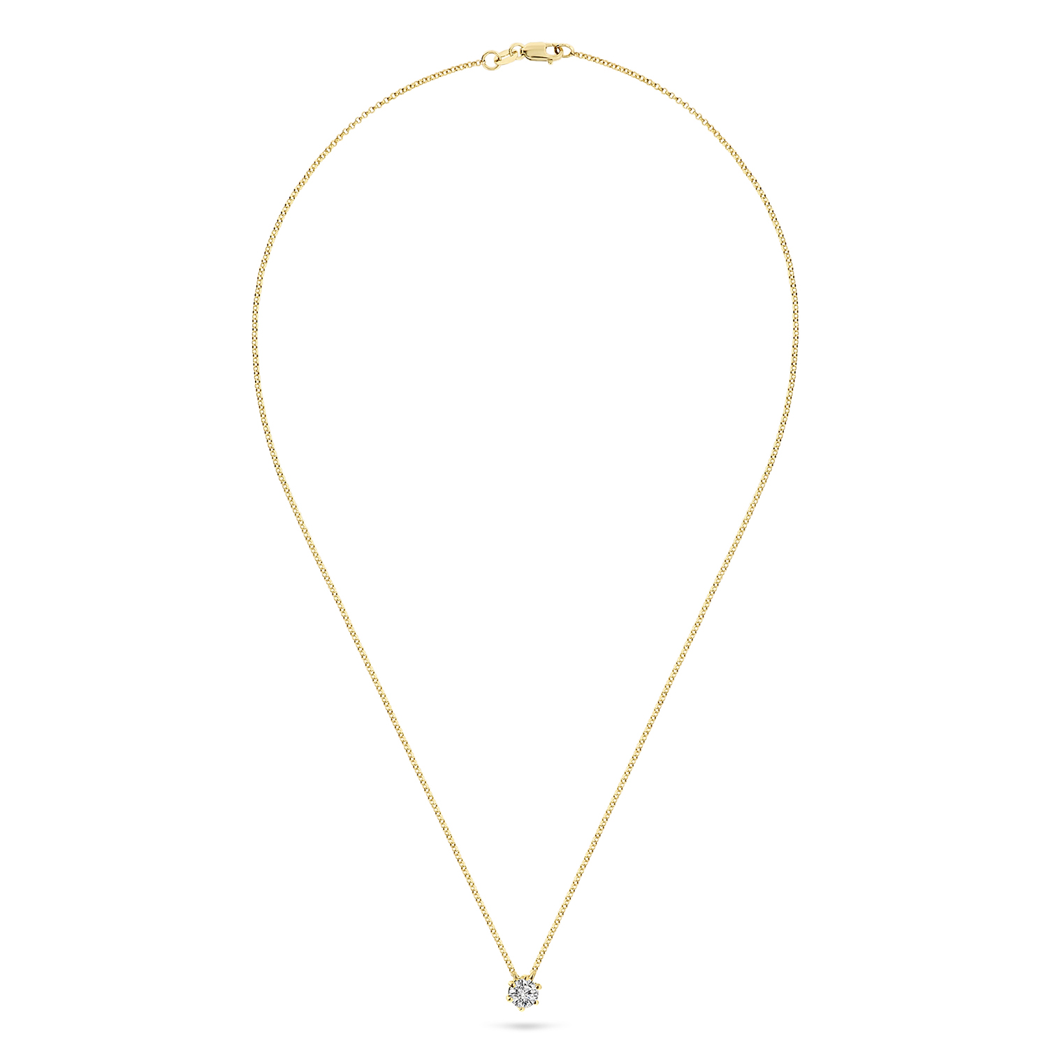 Geelgouden solitair collier met diamant 41586121