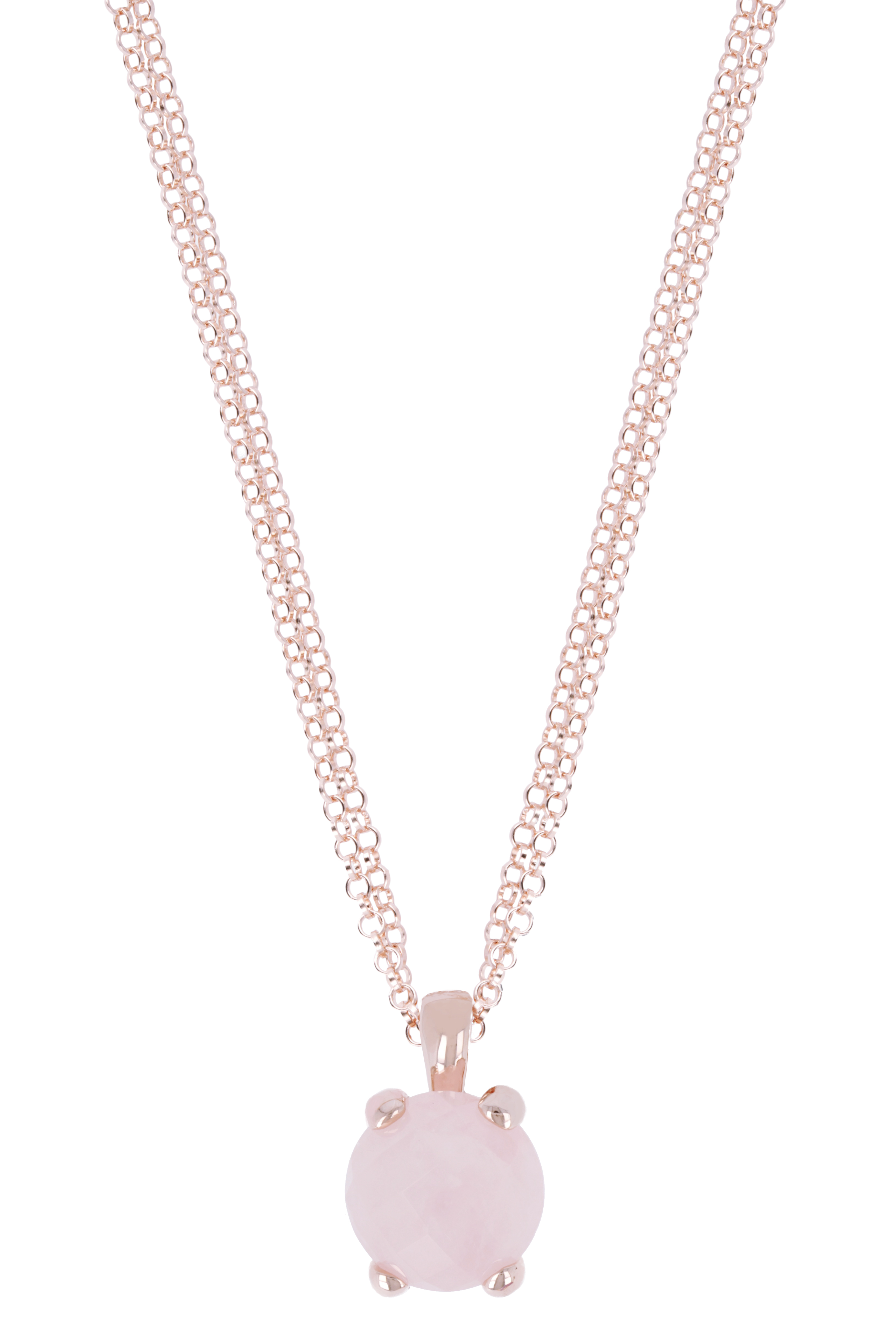 Rosé collier met rozenkwarts hanger WSBZ00280